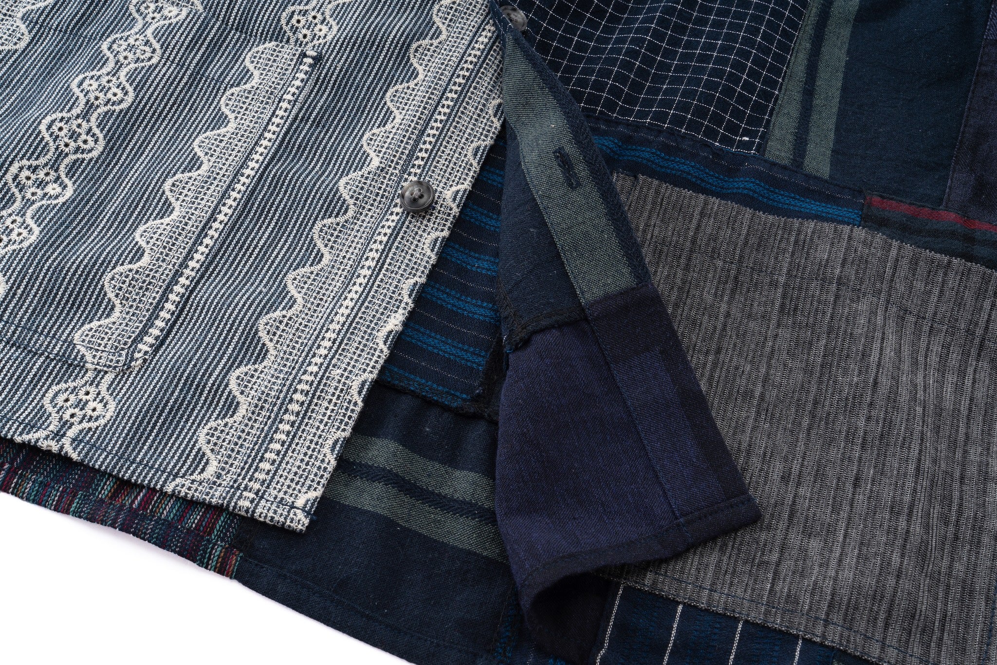 Contrast Panel Patchwork Shirt - Lace, Mixed Pattern - Image 16