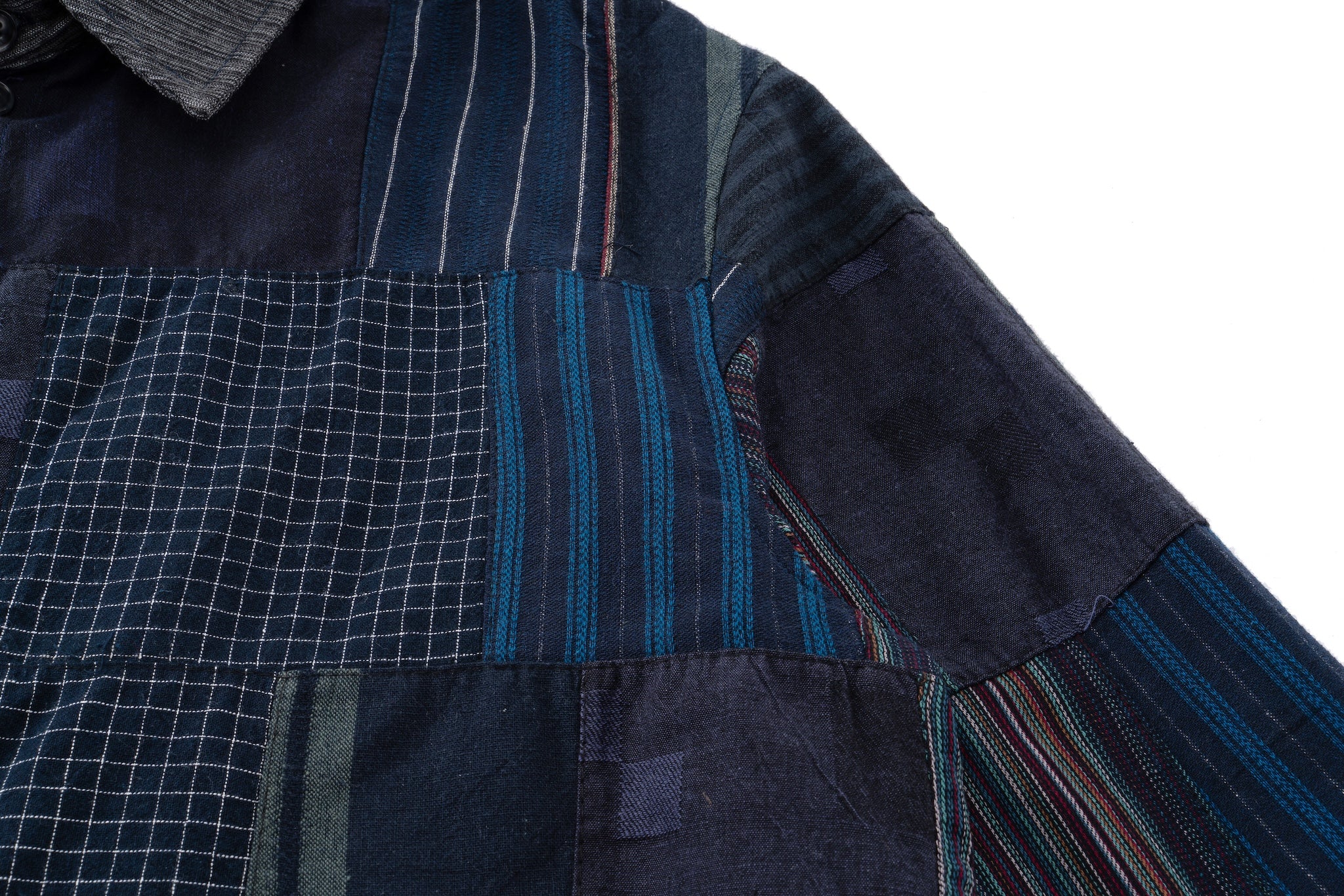 Contrast Panel Patchwork Shirt - Lace, Mixed Pattern - Image 18