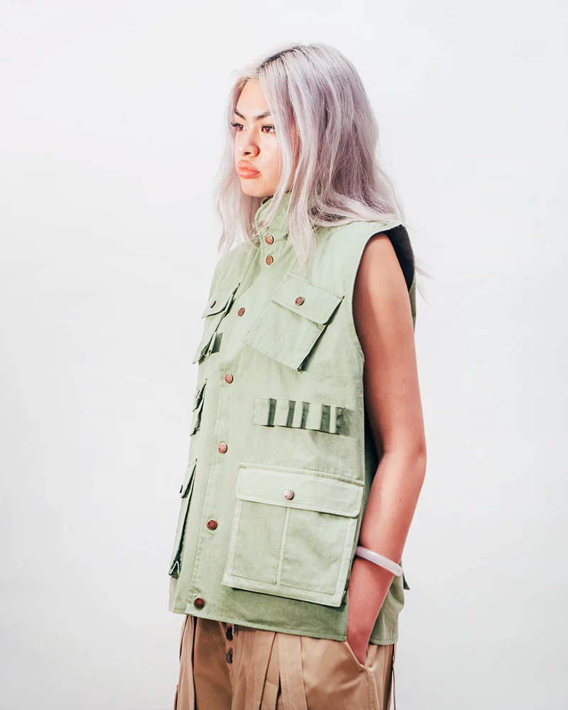 Reversible Utility Vest - Green x Stripe (FINAL SALE) - Image 10