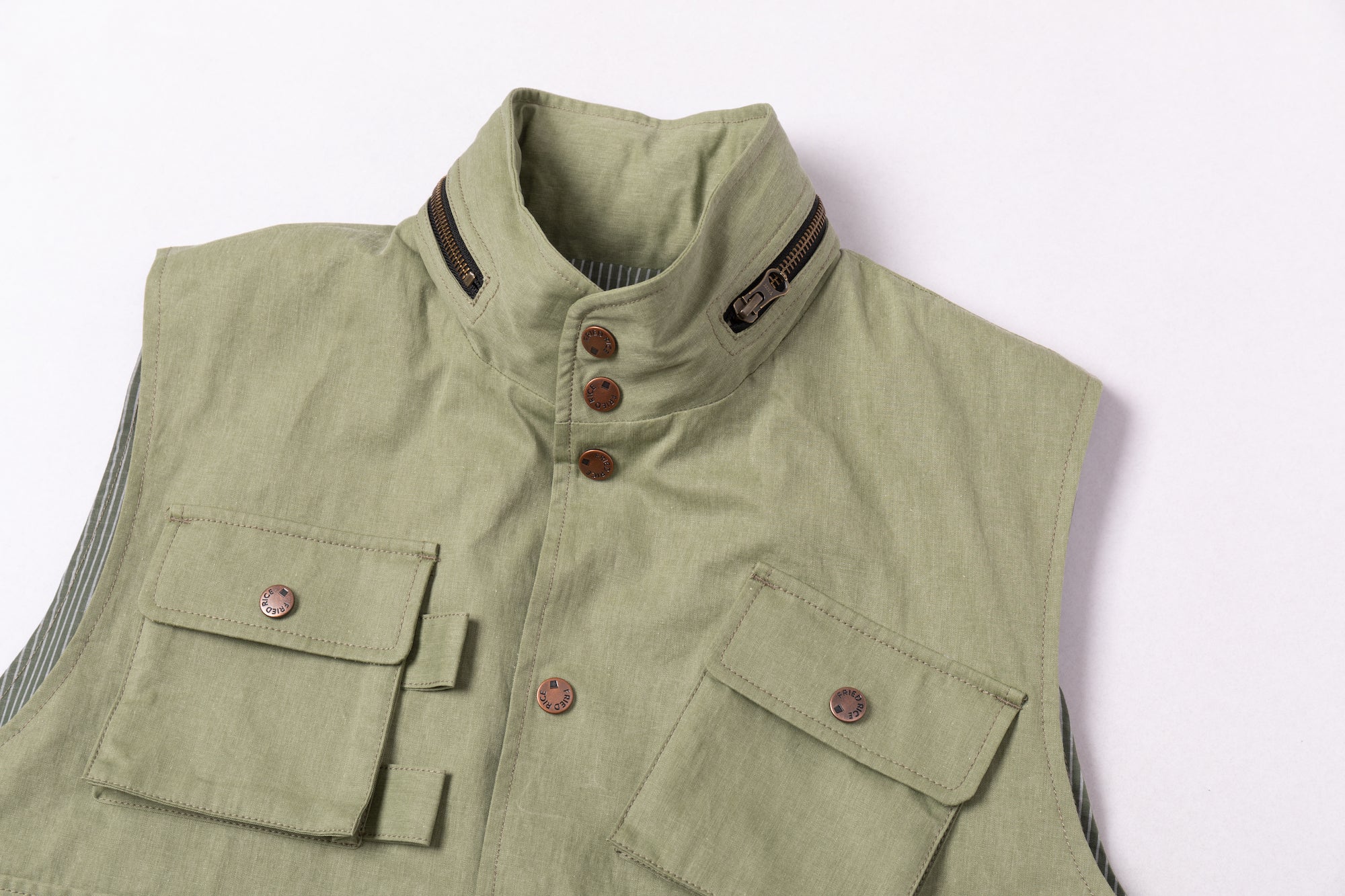 Reversible Utility Vest - Green x Stripe (FINAL SALE) - Image 14
