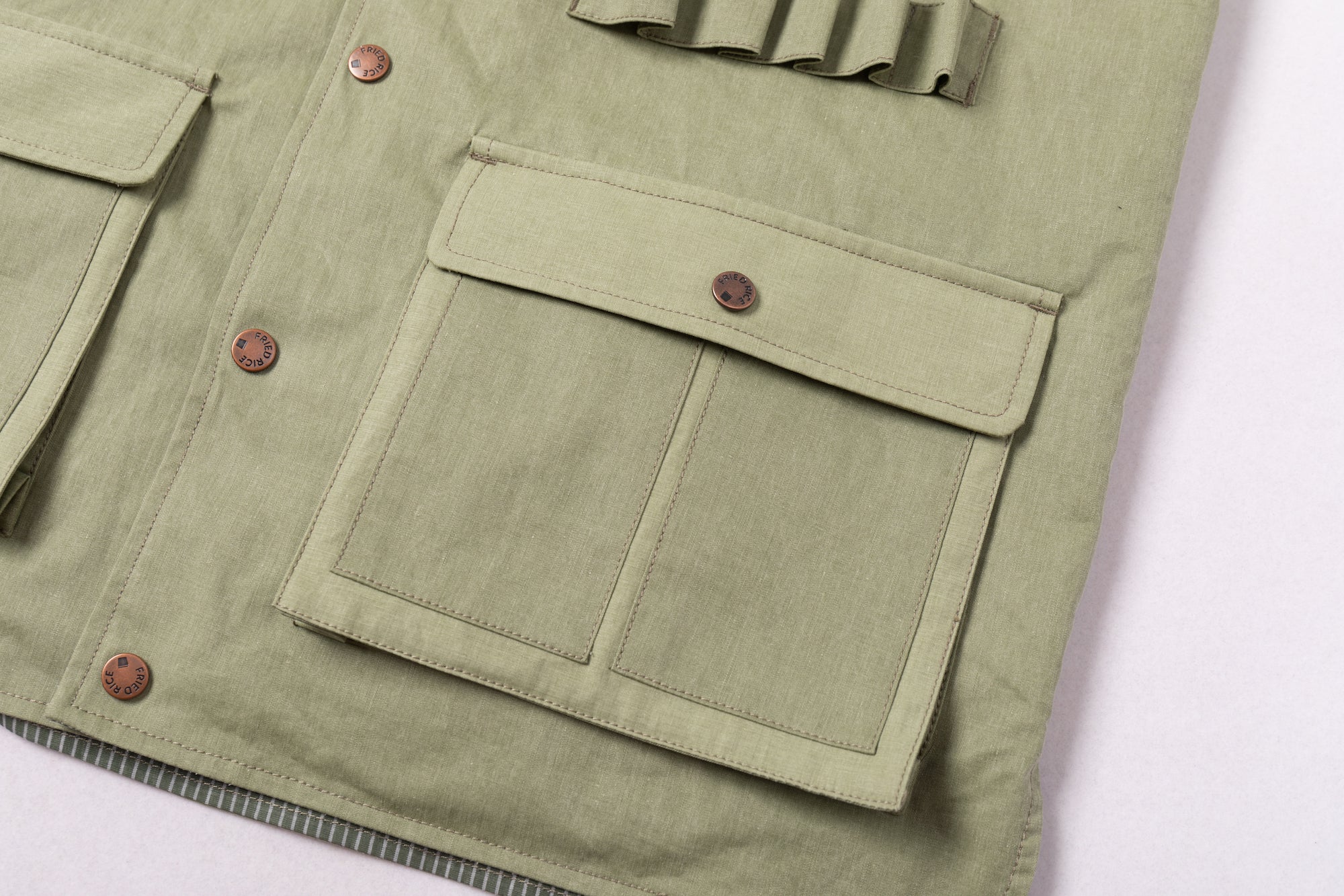 Reversible Utility Vest - Green x Stripe (FINAL SALE) - Image 17