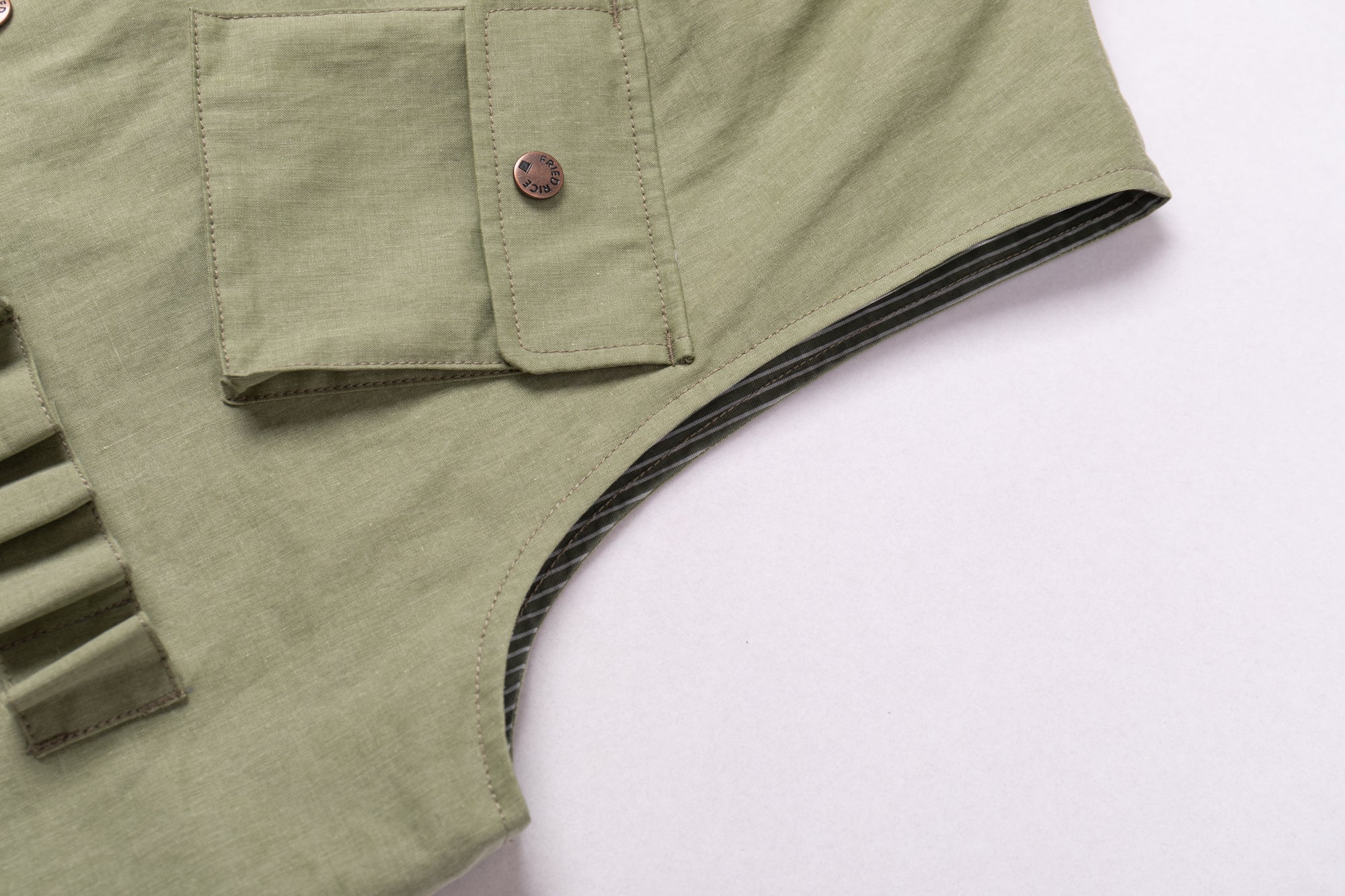 Reversible Utility Vest - Green x Stripe (FINAL SALE) - Image 18