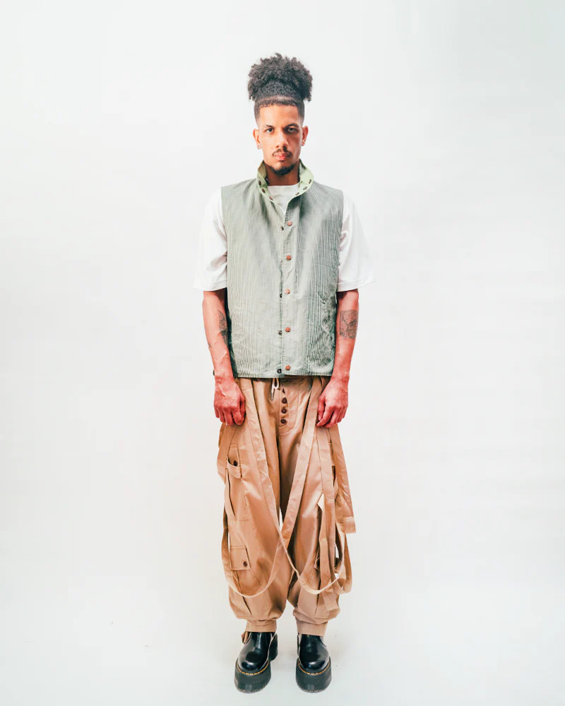 Reversible Utility Vest - Green x Stripe (FINAL SALE) - Image 6
