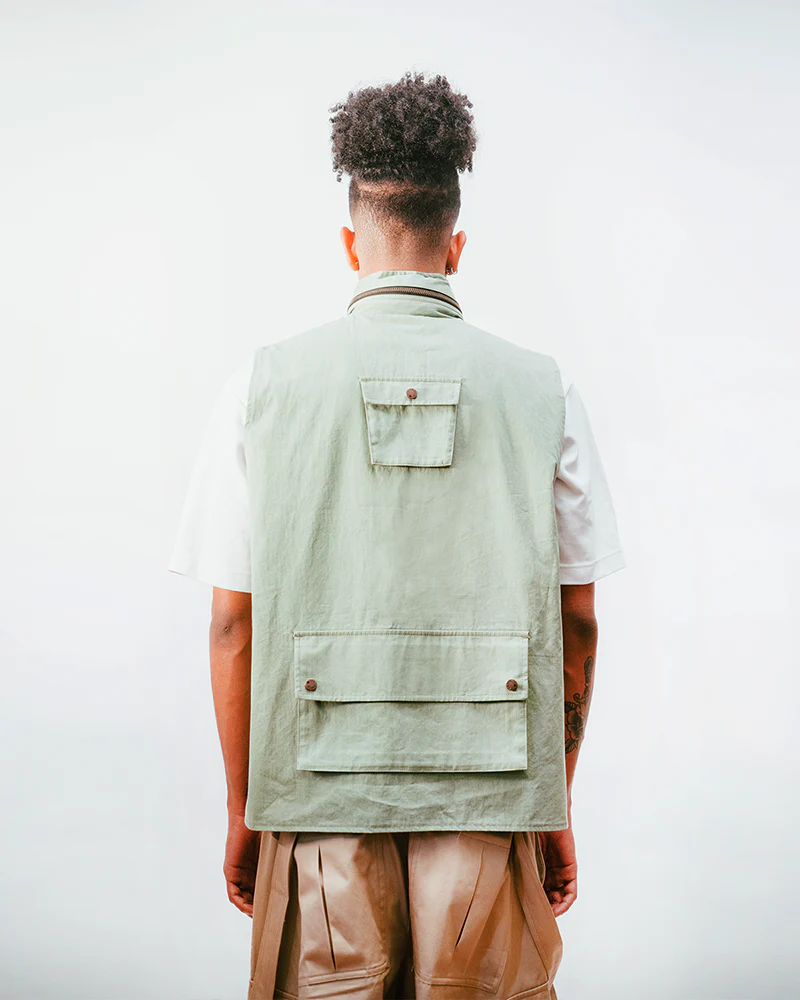 Reversible Utility Vest - Green x Stripe (FINAL SALE) - Image 7