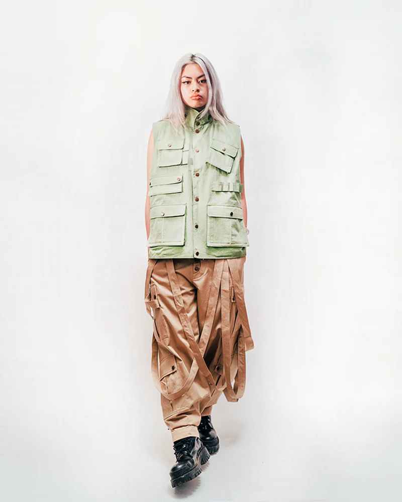Reversible Utility Vest - Green x Stripe (FINAL SALE) - Image 8