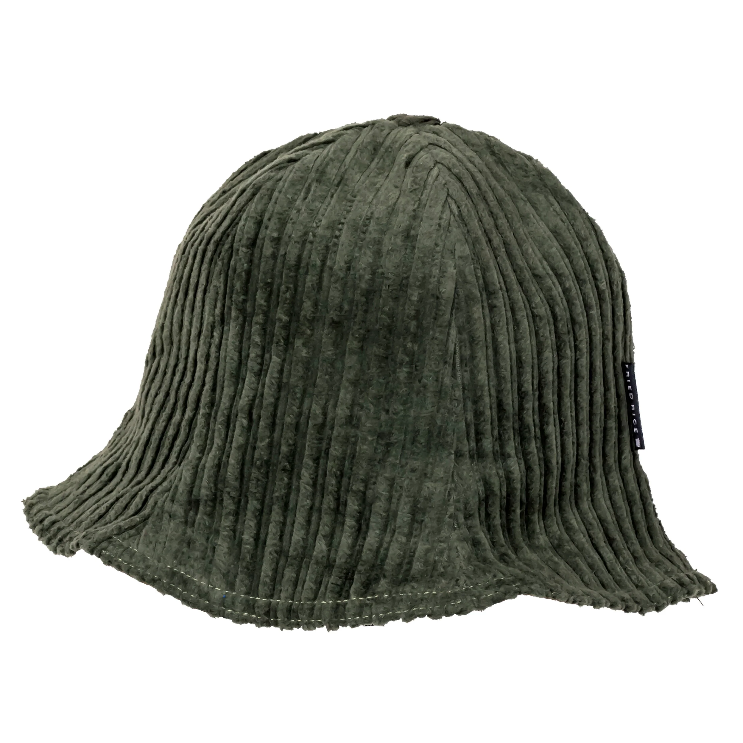 Corduroy Lampshade Hat - Olive Green - Image 3