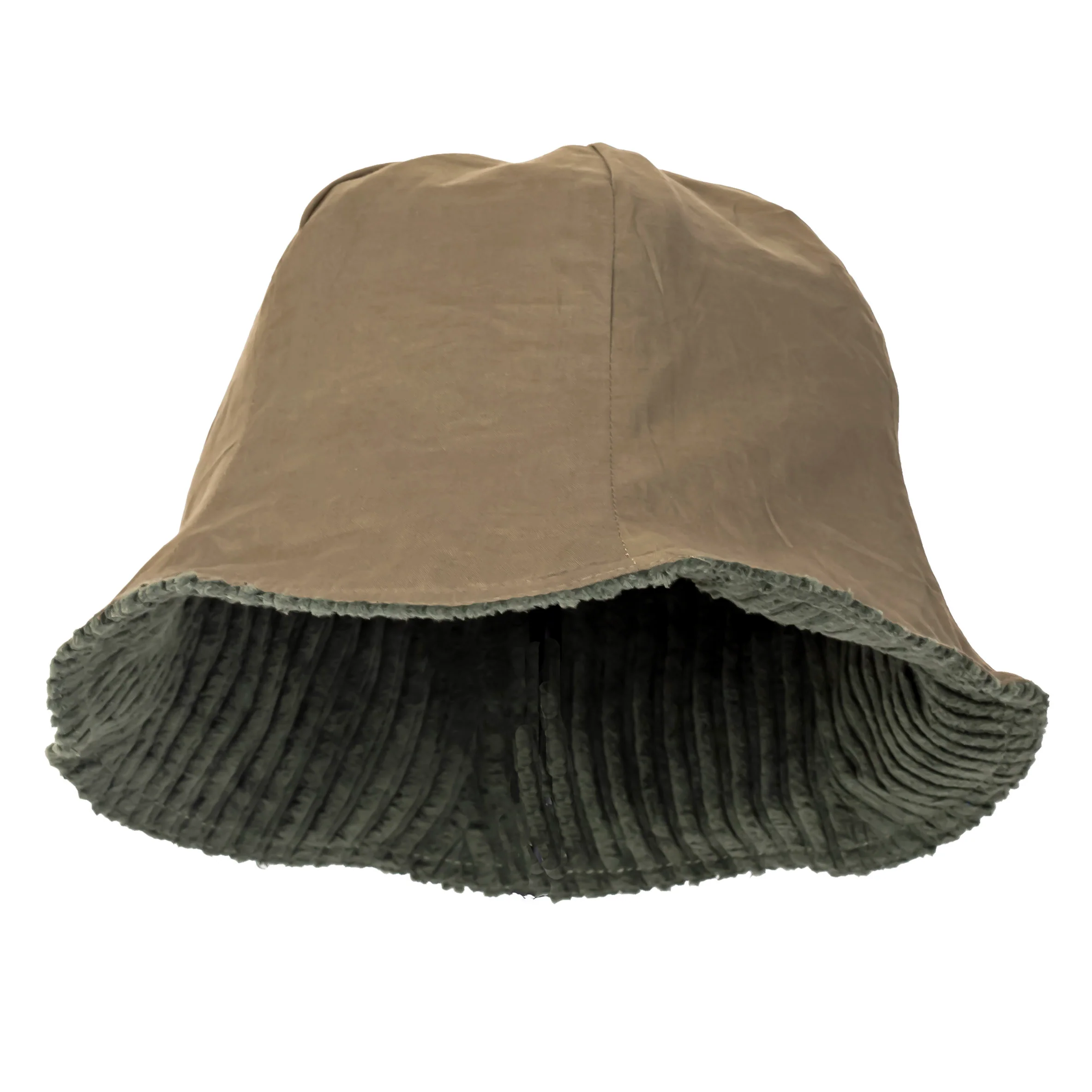 Corduroy Lampshade Hat - Olive Green - Image 5