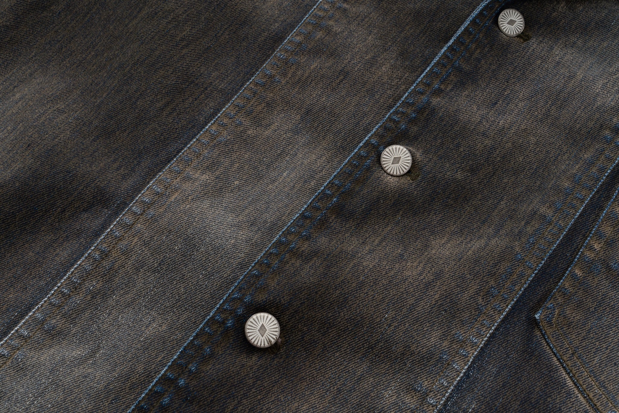 Iridescent Denim Long Sleeve Shirt Jacket – Charcoal Wash - Image 18