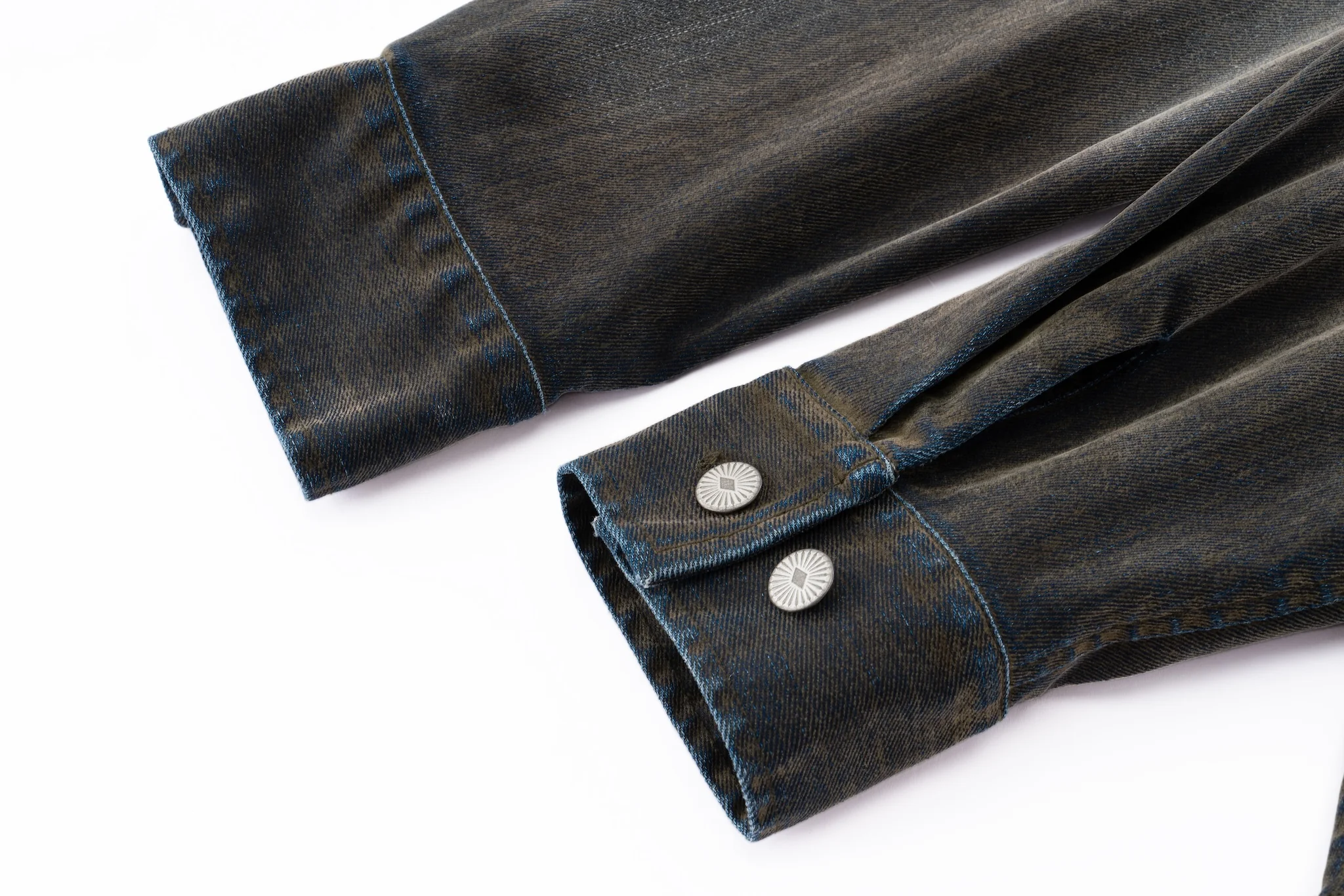 Iridescent Denim Long Sleeve Shirt Jacket – Charcoal Wash - Image 22