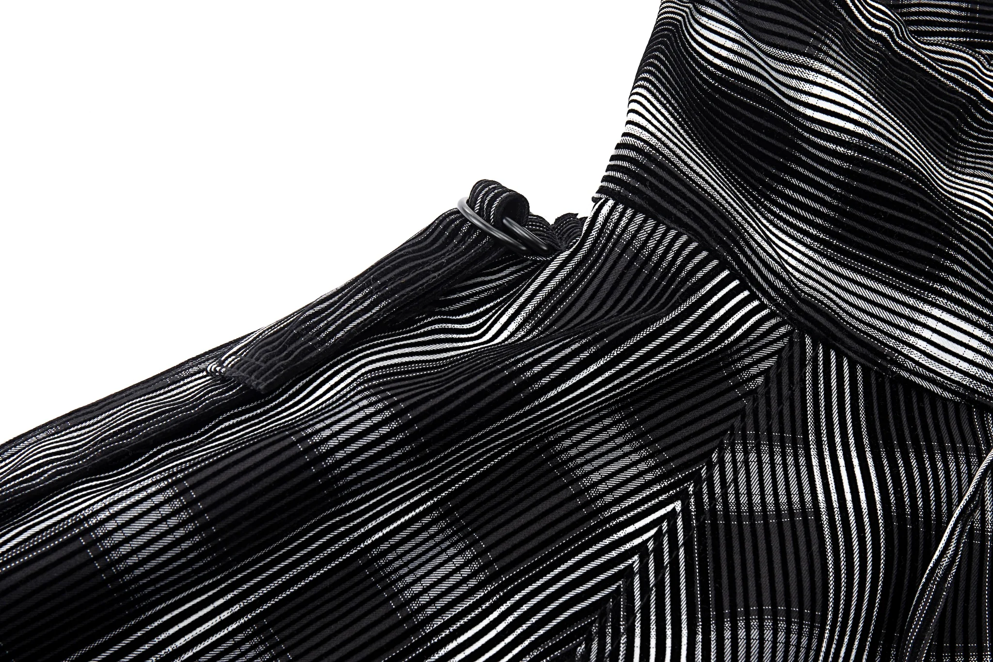 Distorted Plaid Half-Zip Pullover – Black & White, Boxy Fit - Image 14