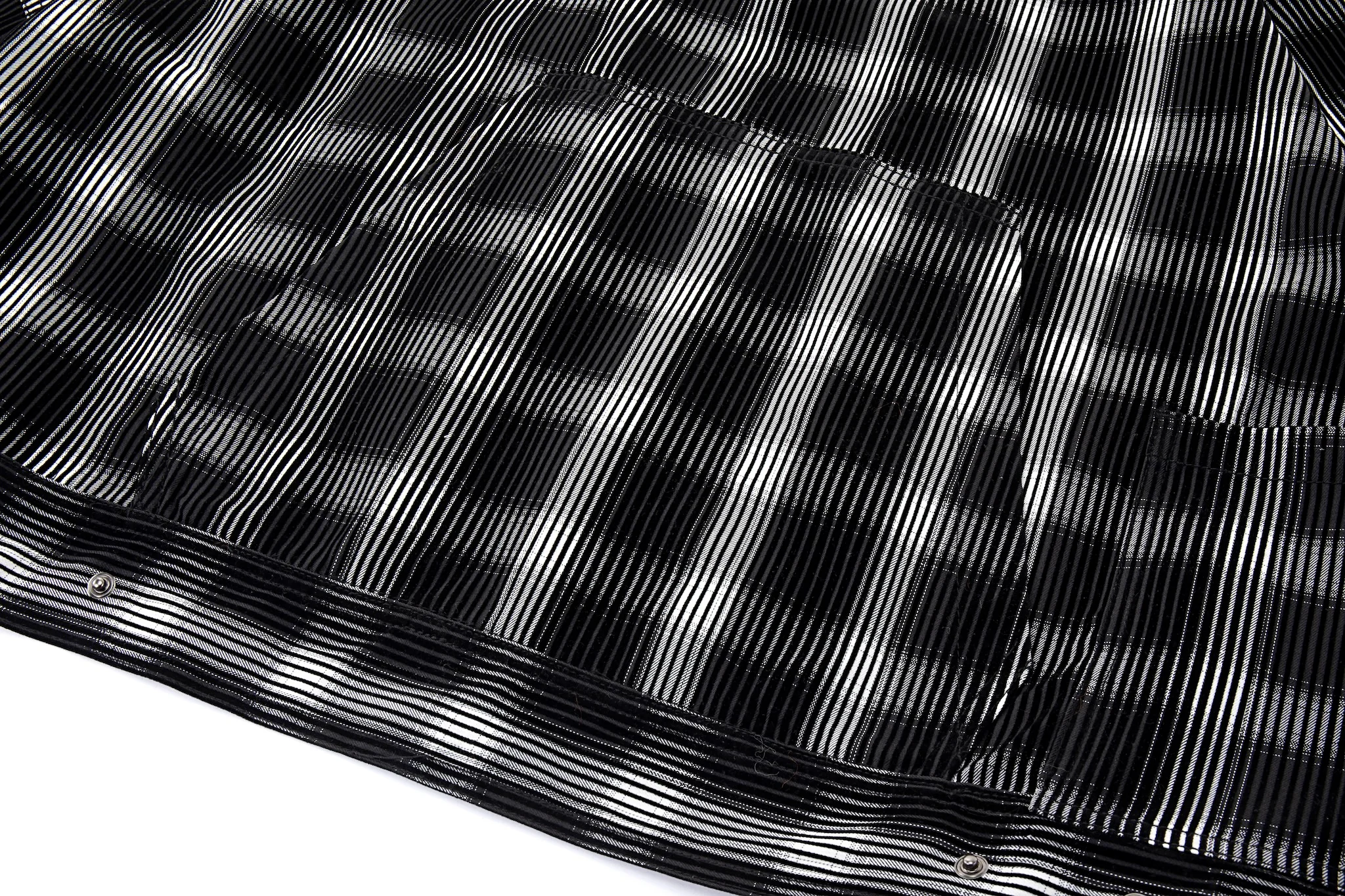Distorted Plaid Half-Zip Pullover – Black & White, Boxy Fit - Image 17