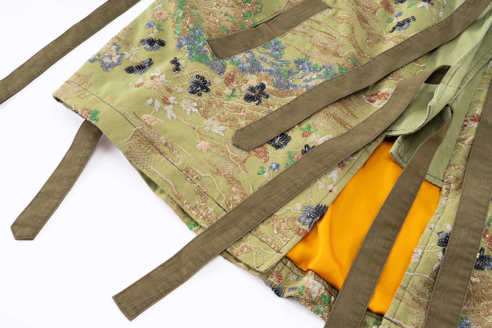 Embroidered Kimono-Inspired Jacket - Sage - Image 17