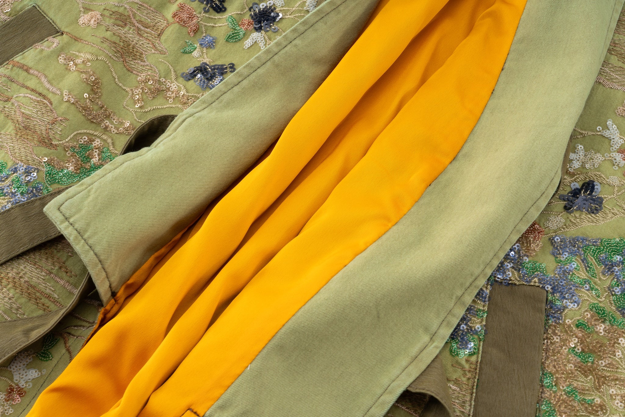 Embroidered Kimono-Inspired Jacket - Sage - Image 18