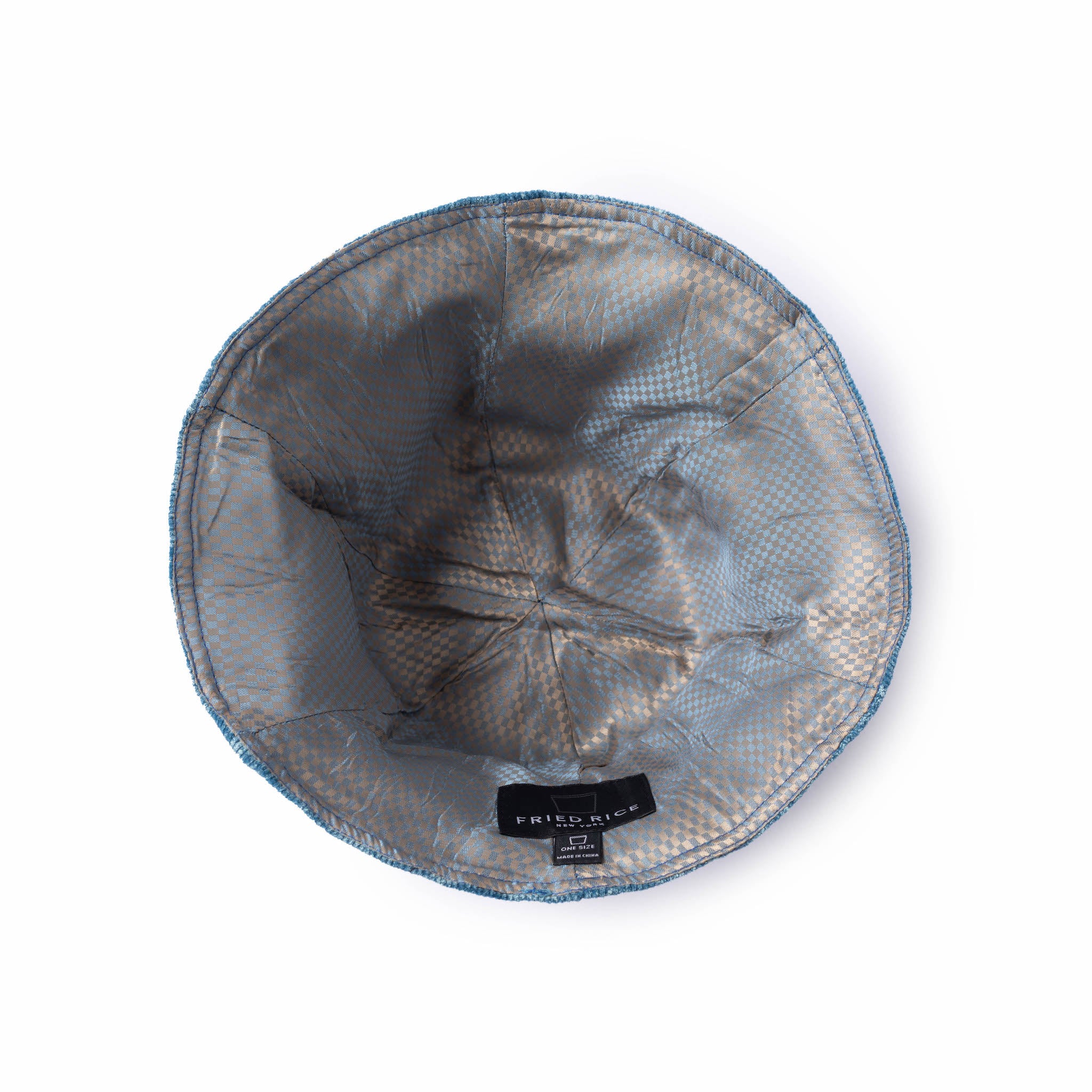 Crushed Velvet lampshade bucket hat - Sky Blue - Image 4
