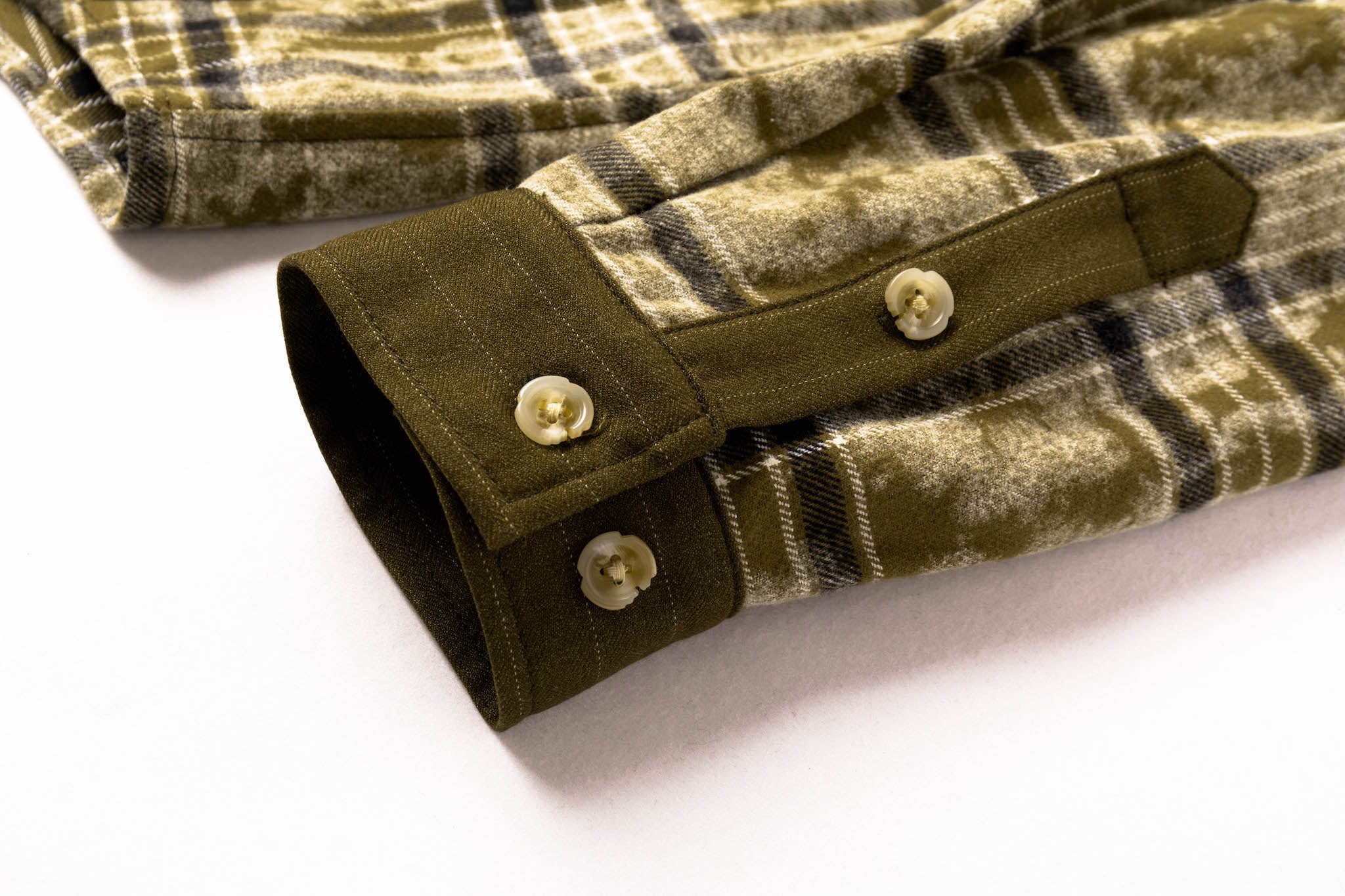 Acid Wash Staggered Plaid Overshirt - Image 10
