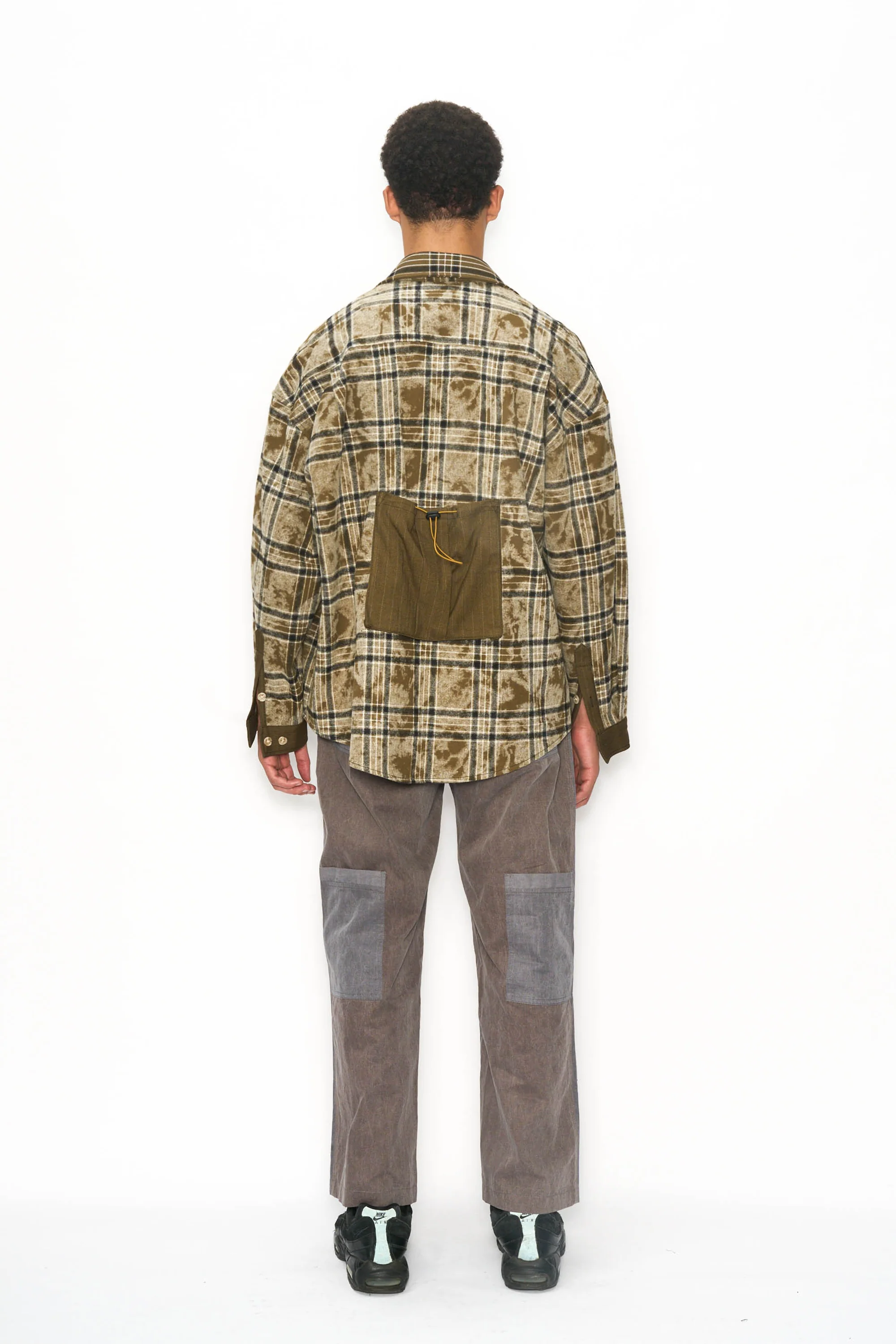 Acid Wash Staggered Plaid Overshirt - Image 14