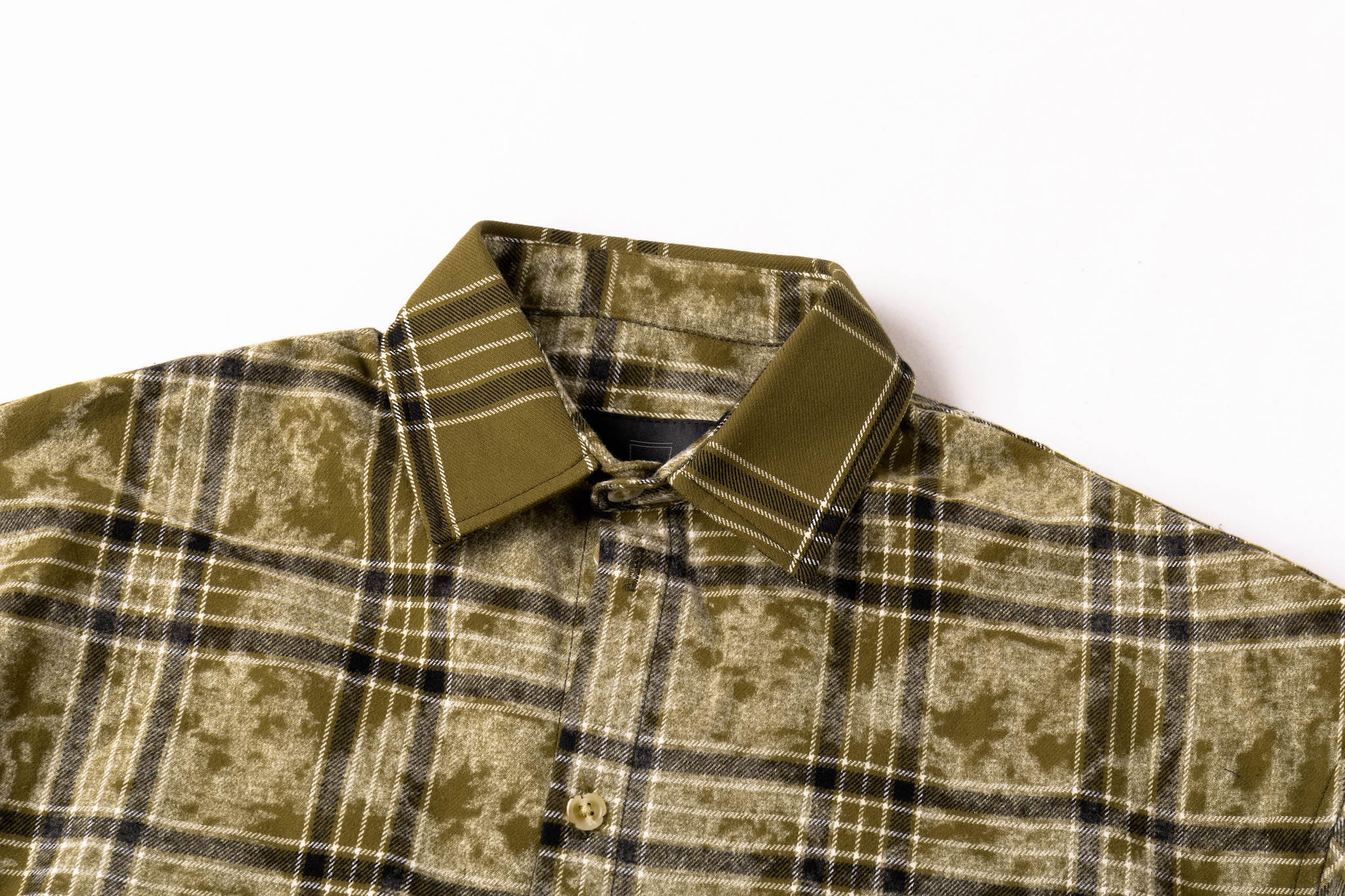 Acid Wash Staggered Plaid Overshirt - Image 6