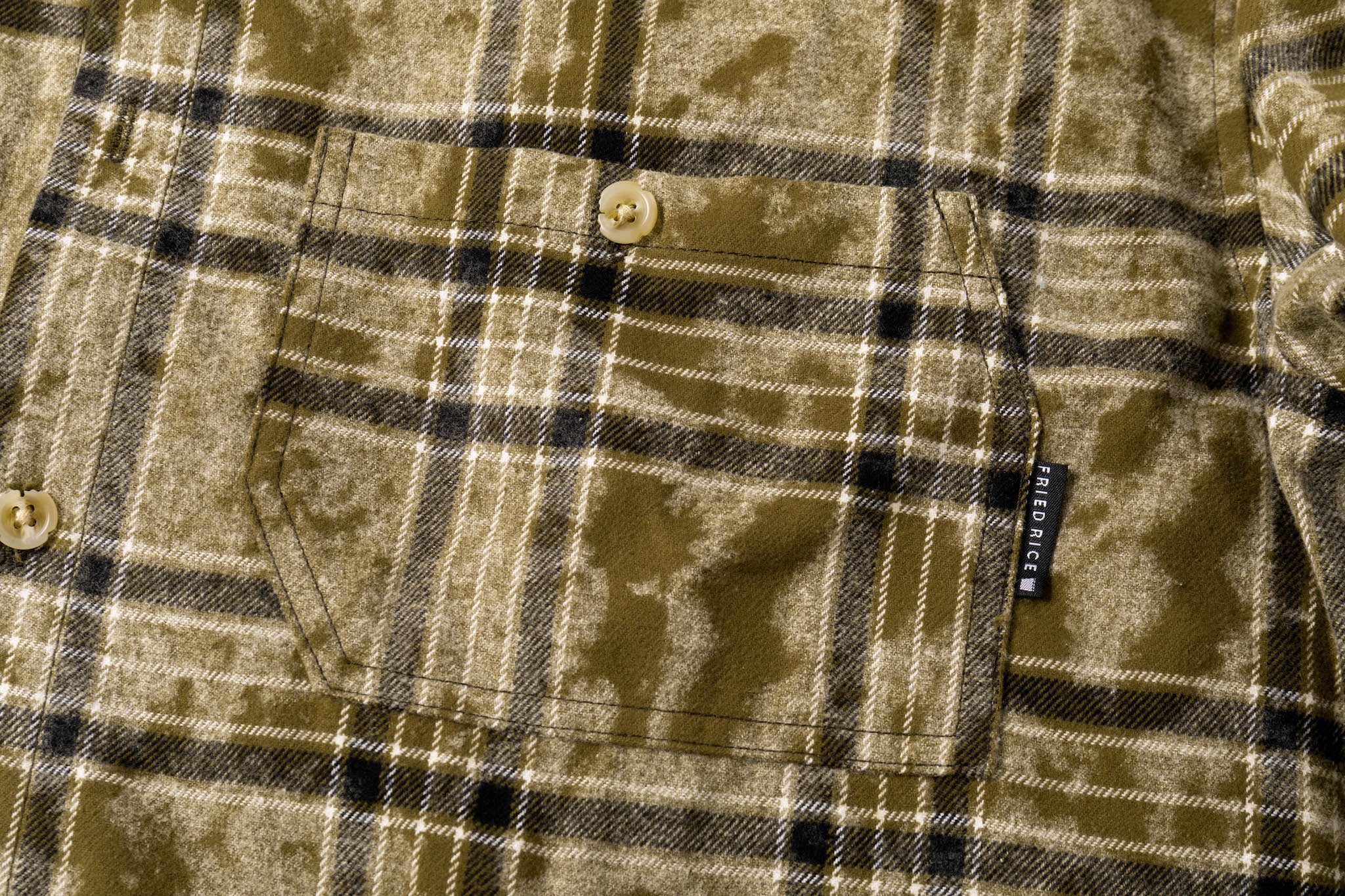 Acid Wash Staggered Plaid Overshirt - Image 7