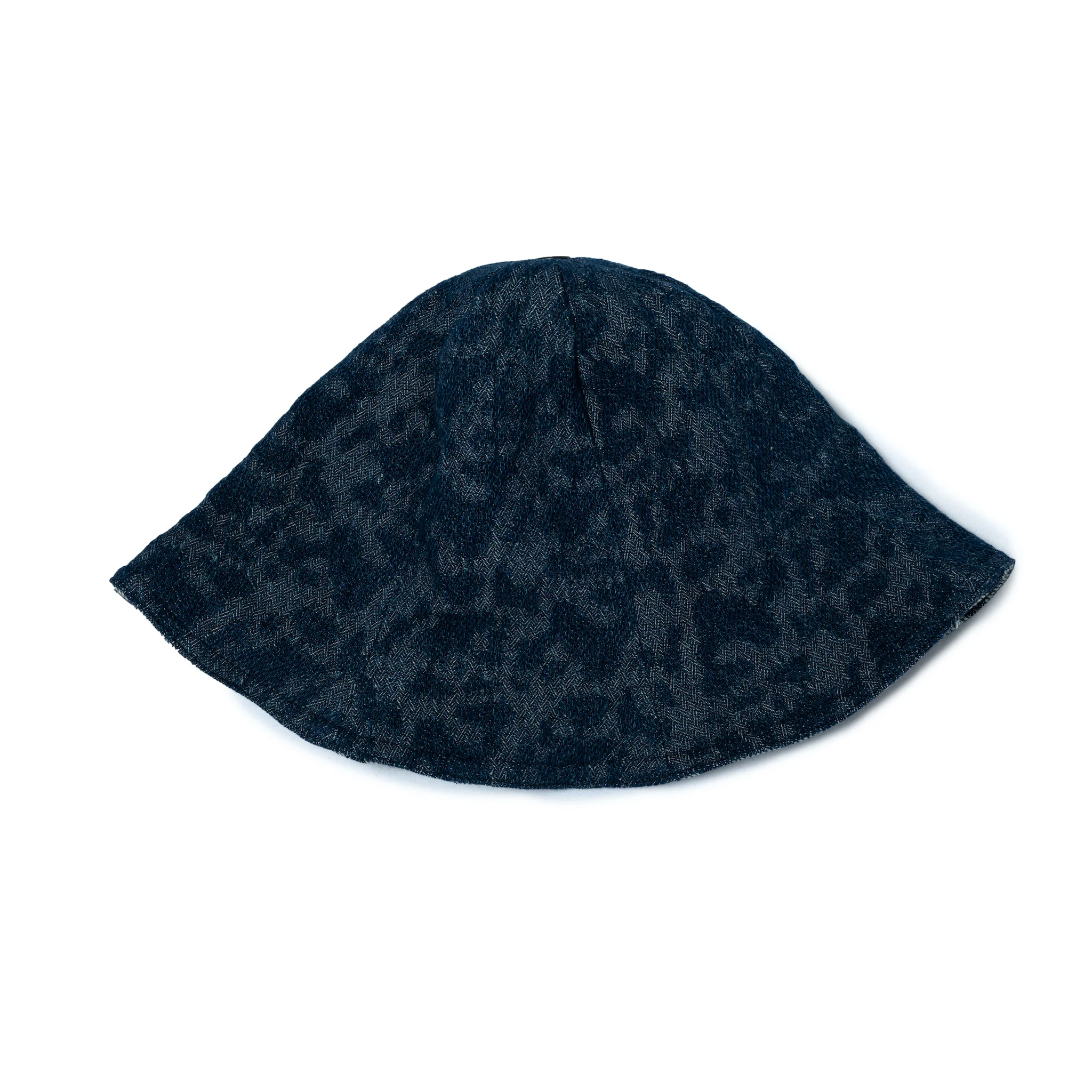 Reversible Lampshade Bucket Hat - Contrasting Denim - Image 8