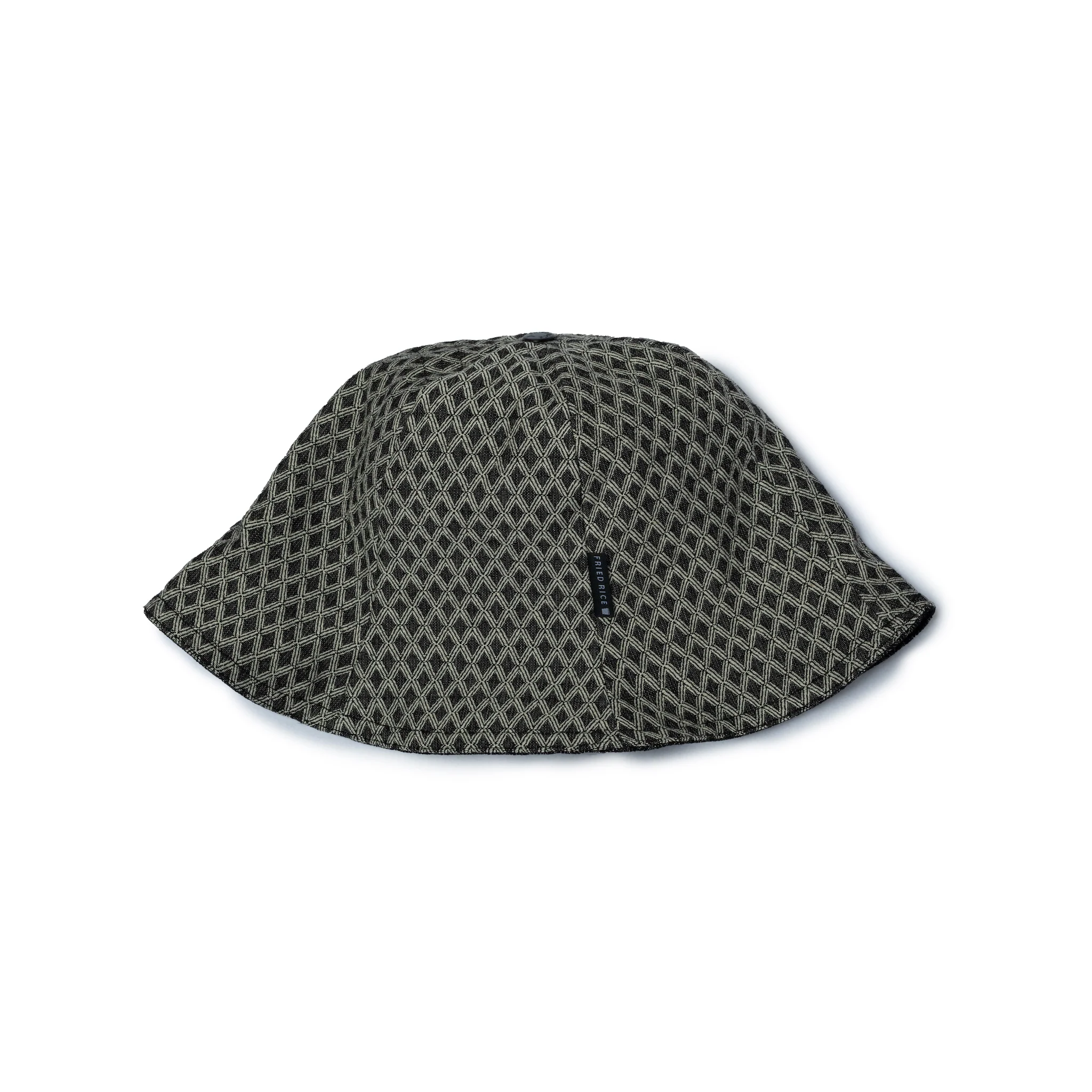 Reversible Lampshade Bucket Hat - Dark Green Chevron - Image 4