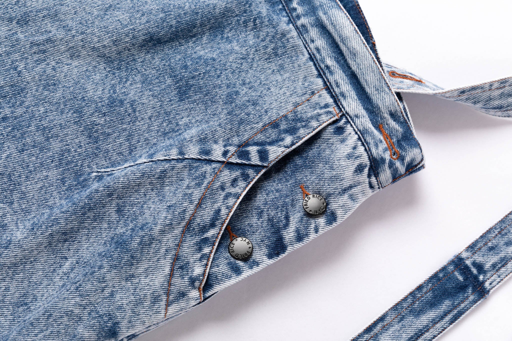 Zip Split Overalls - Washed Blue - Image 9