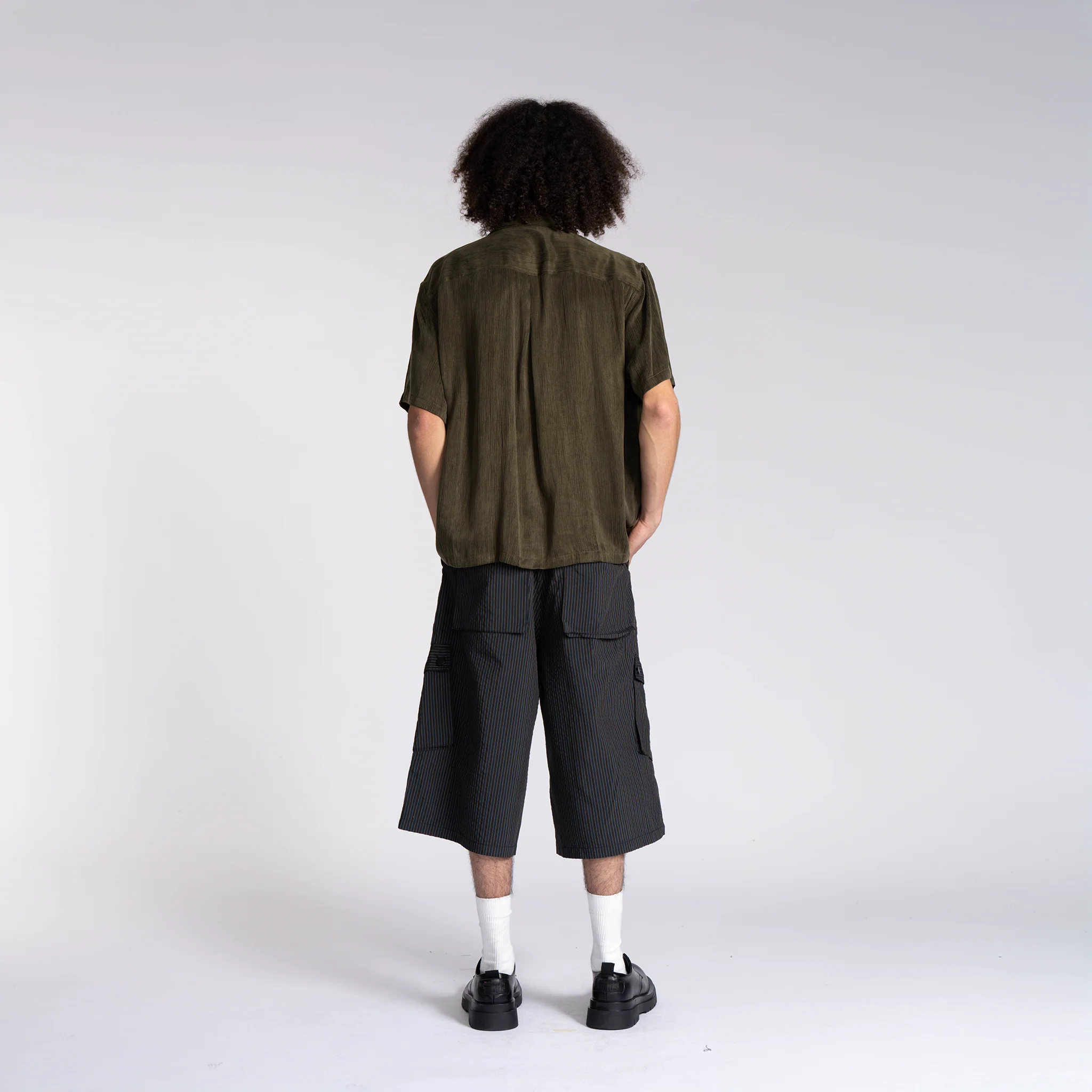 Cupro Button Up - Olive - Image 6