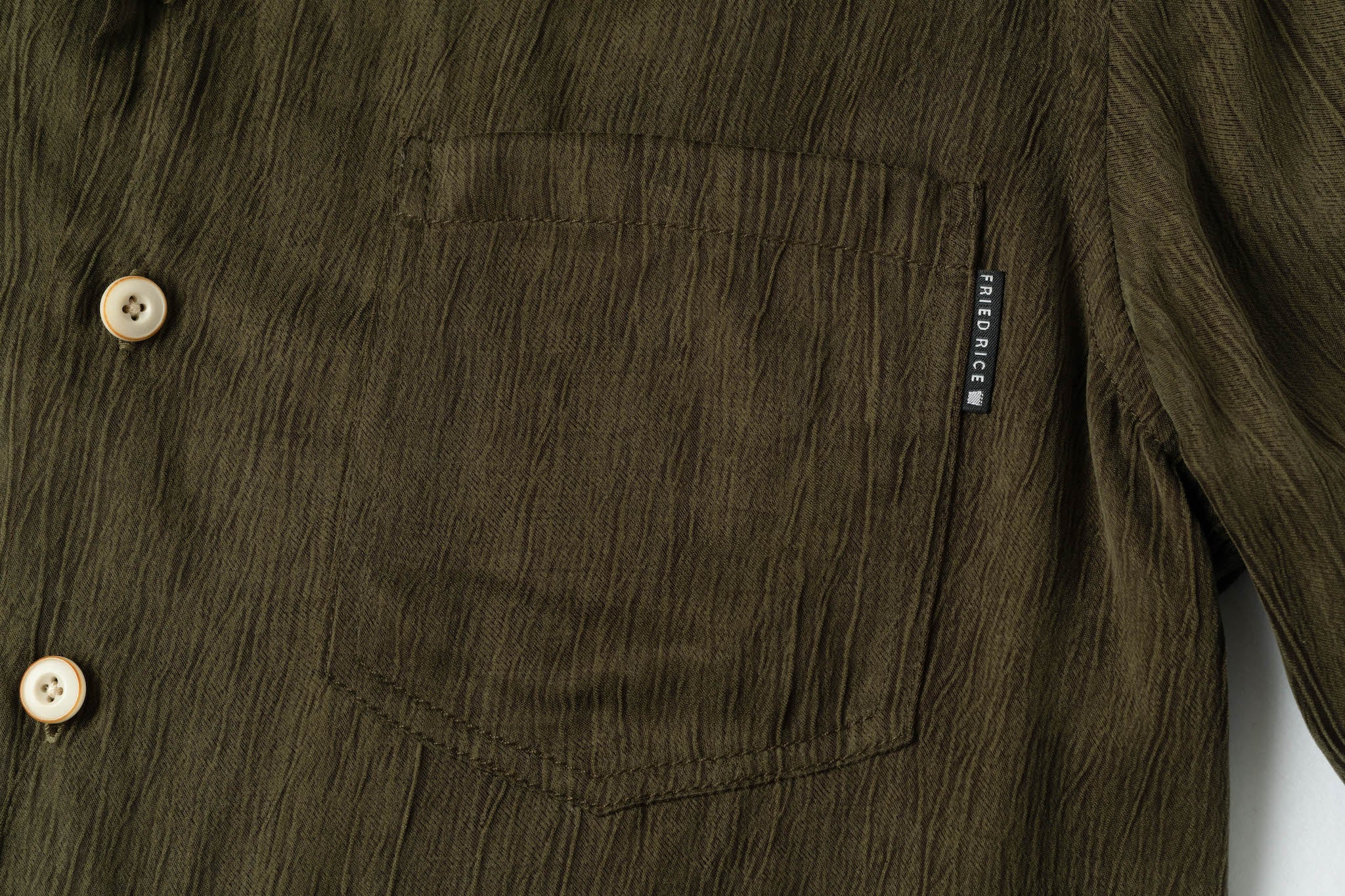 Cupro Button Up - Olive - Image 8