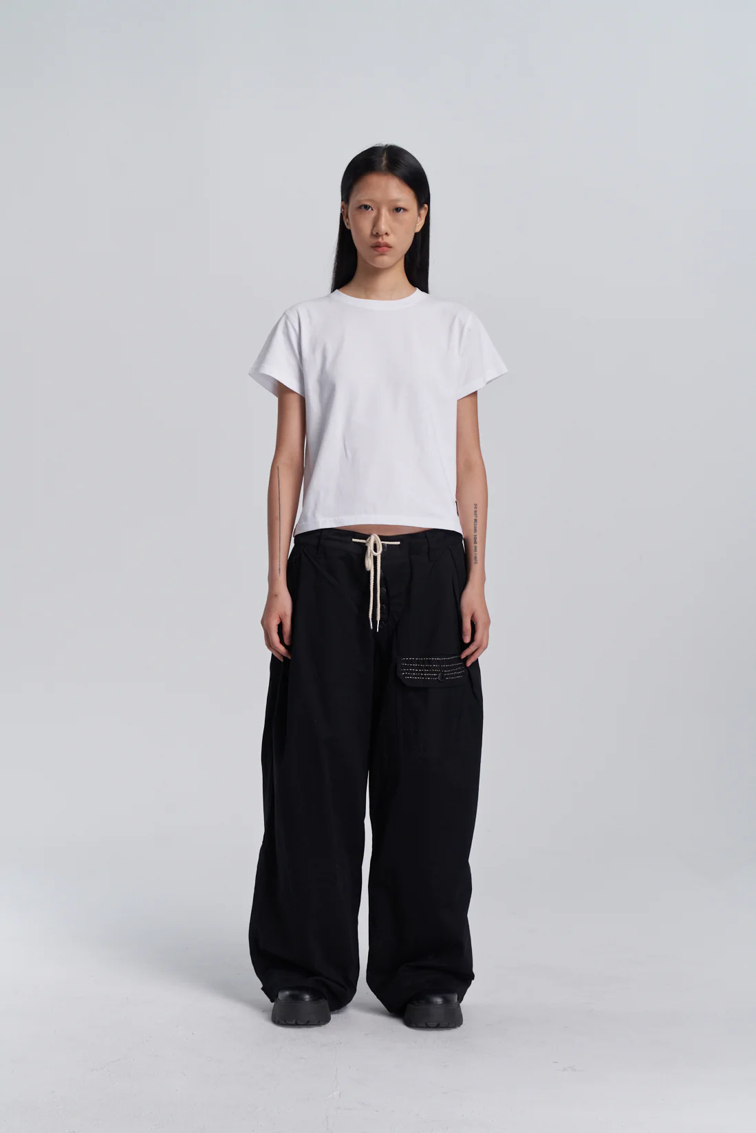 Embroidered Baby Tee - White - Image 4
