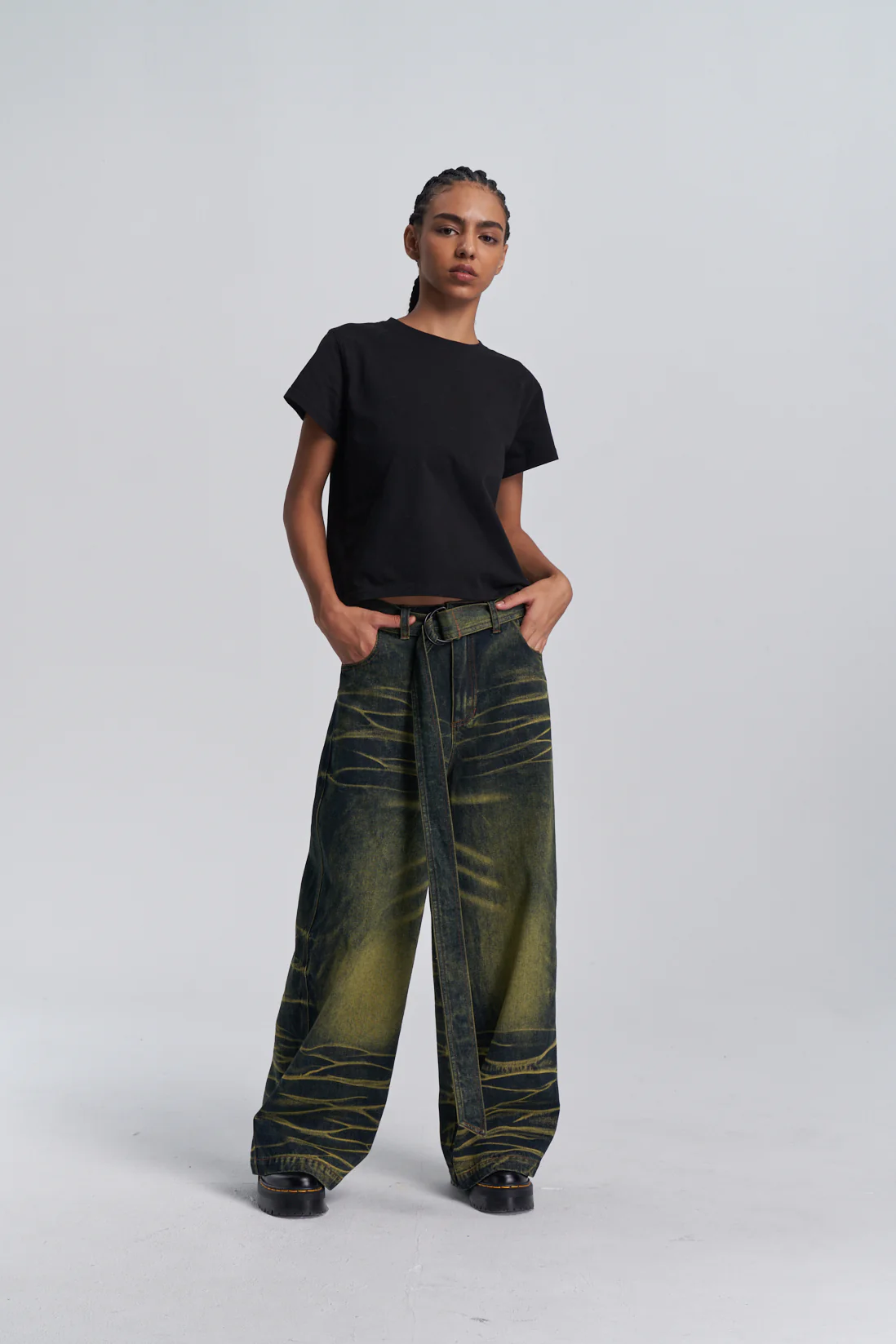 Embroidered Baby Tee - Black - Image 3