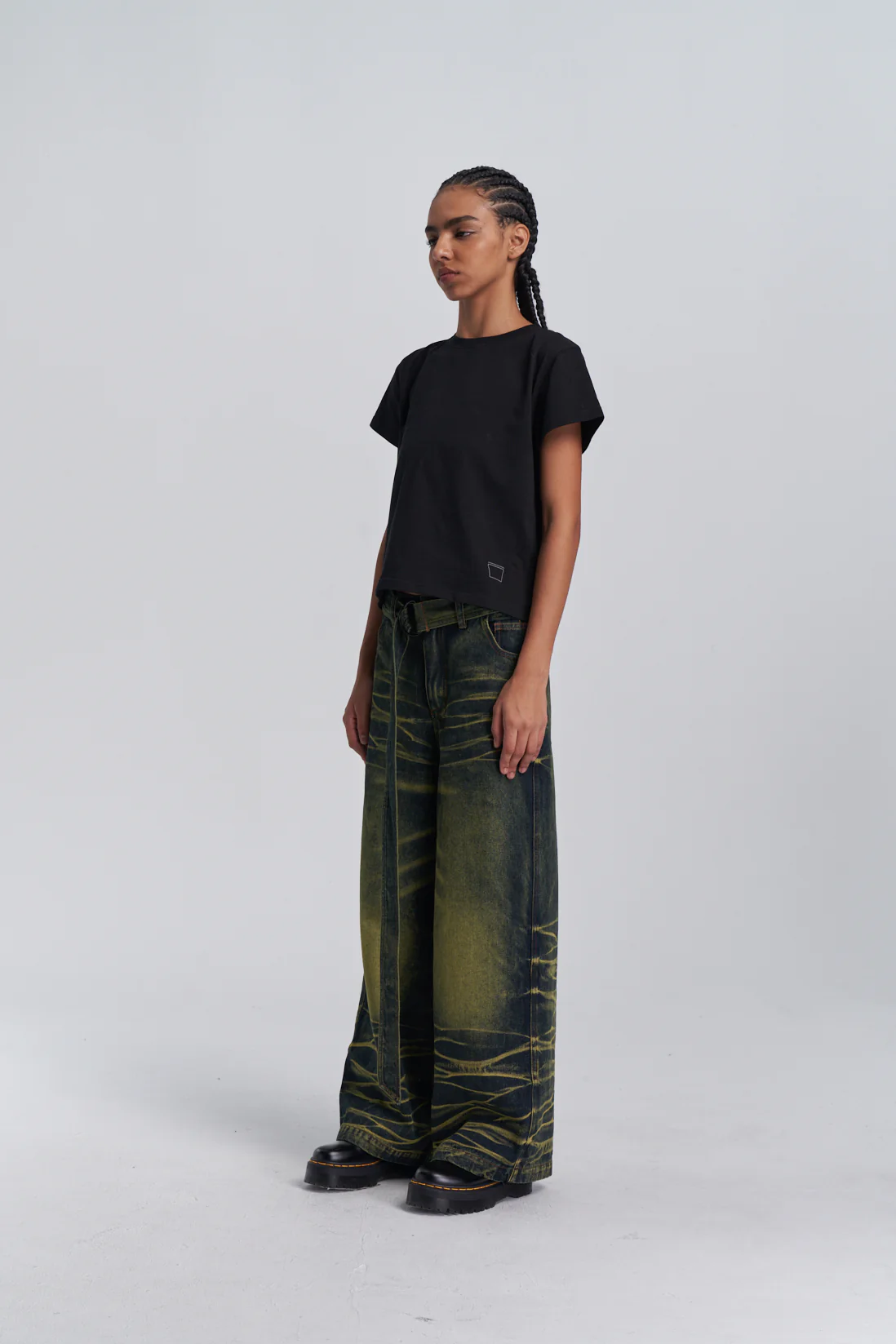 Embroidered Baby Tee - Black - Image 7