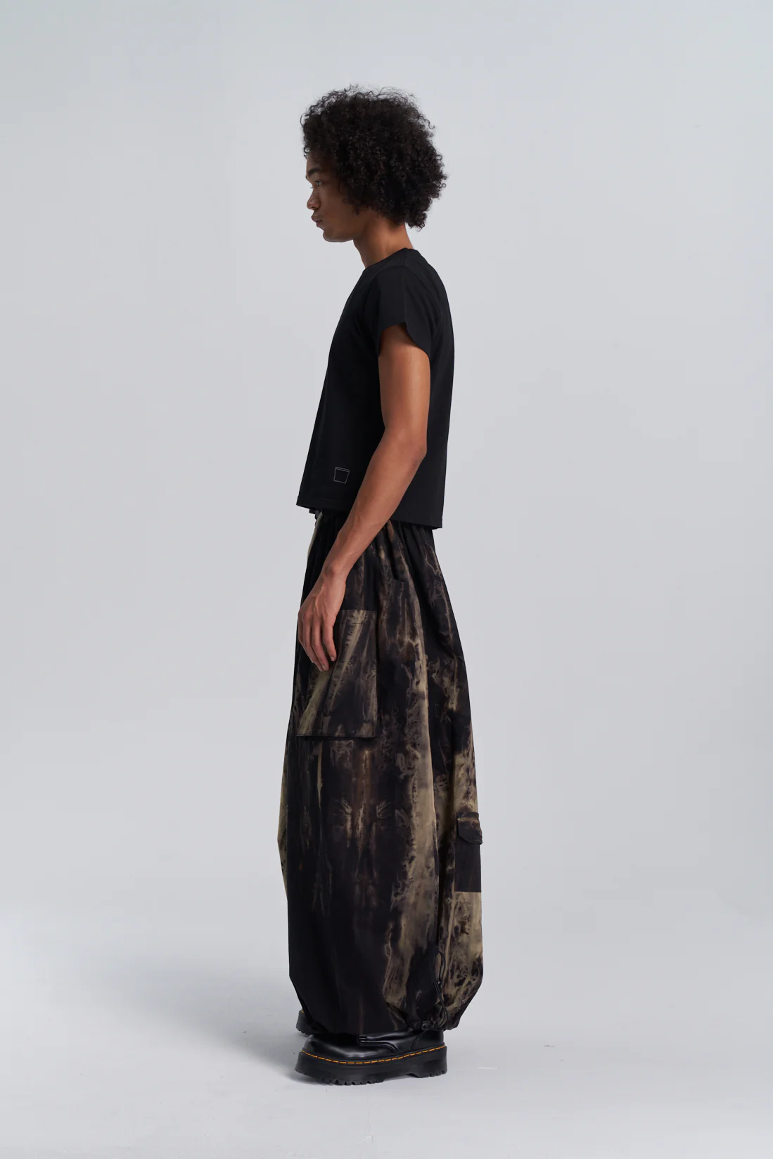 Wide Leg Yemi Pants - Wring Dye Black - Image 12