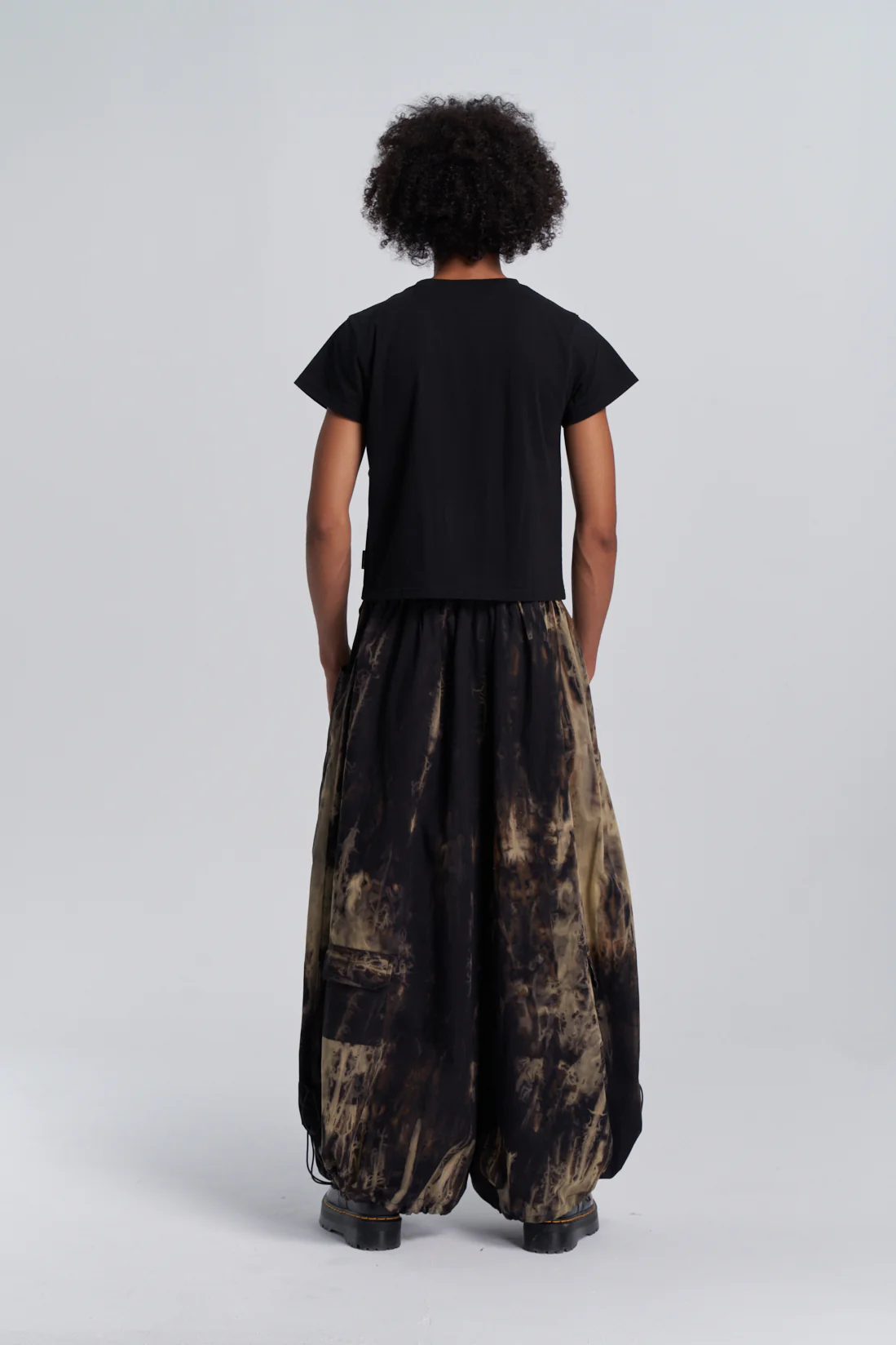 Wide Leg Yemi Pants - Wring Dye Black - Image 13