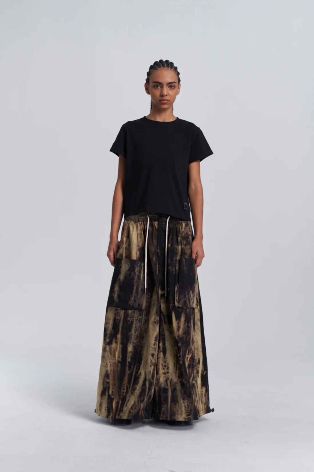 Wide Leg Yemi Pants - Wring Dye Black - Image 4