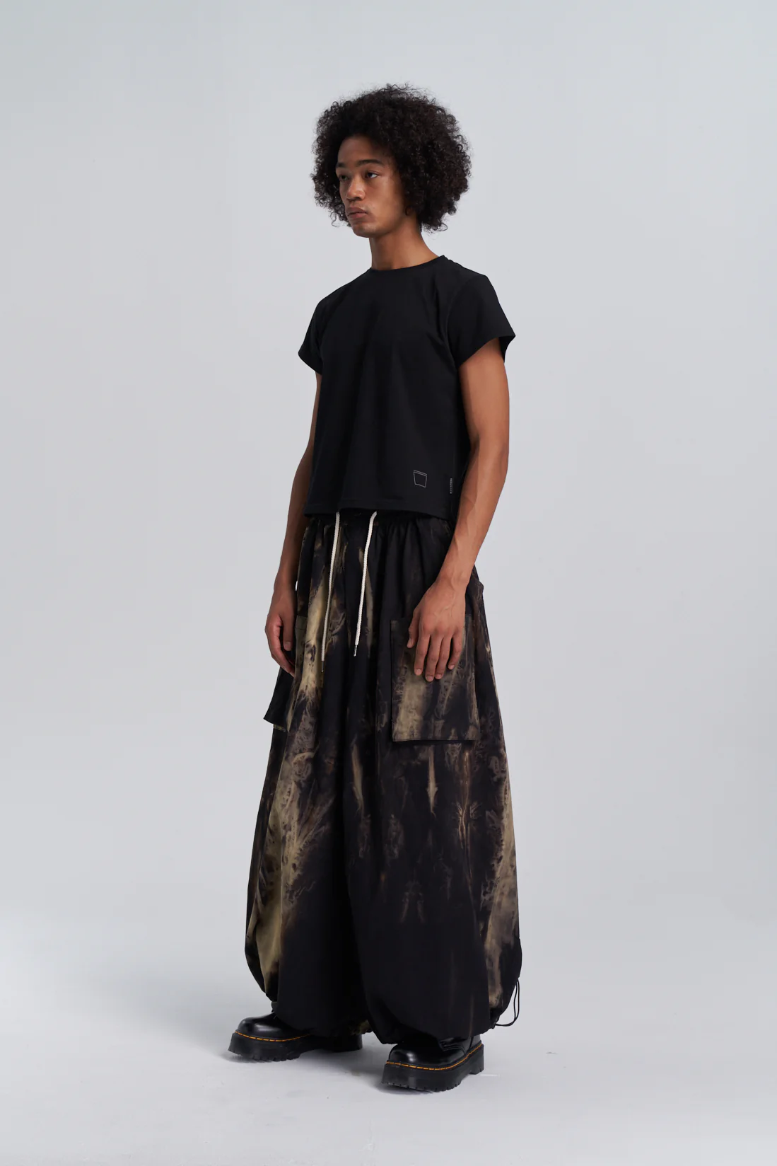 Wide Leg Yemi Pants - Wring Dye Black - Image 8