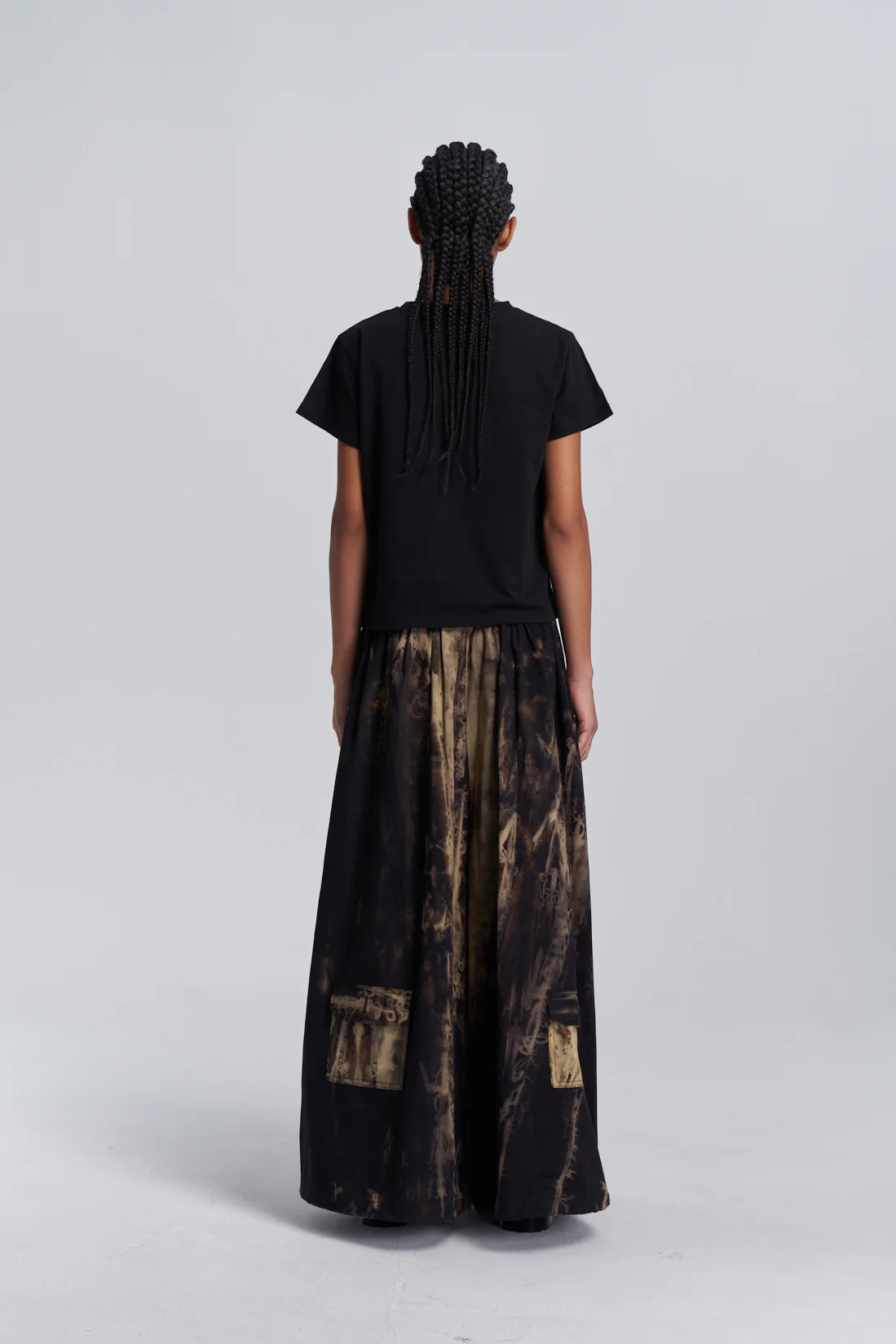 Wide Leg Yemi Pants - Wring Dye Black - Image 9
