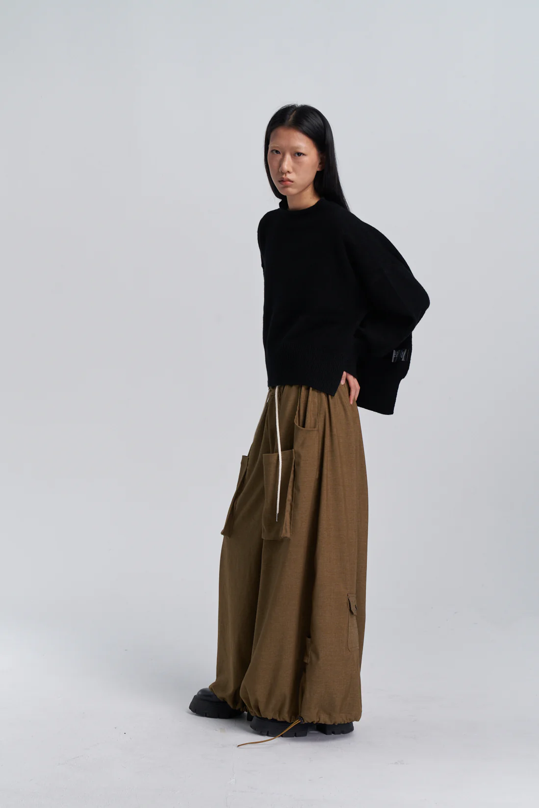 Wide Leg Yemi Pants - Coffee - Image 11