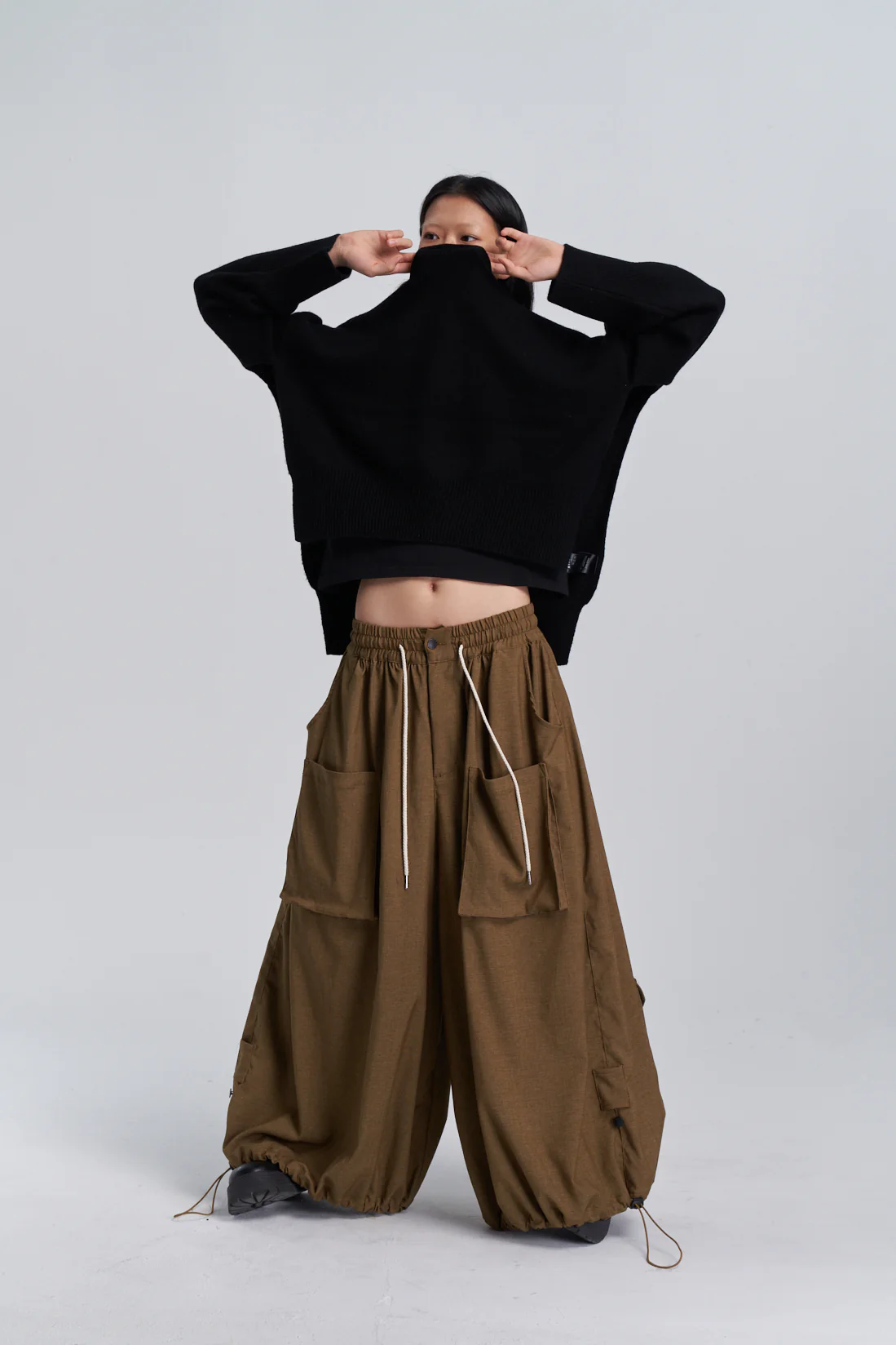 Wide Leg Yemi Pants - Coffee - Image 4
