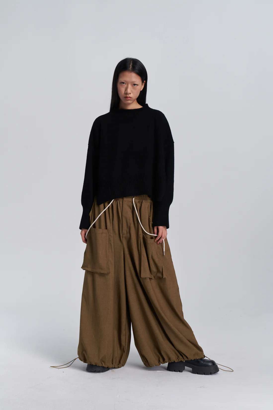 Wide Leg Yemi Pants - Coffee - Image 5