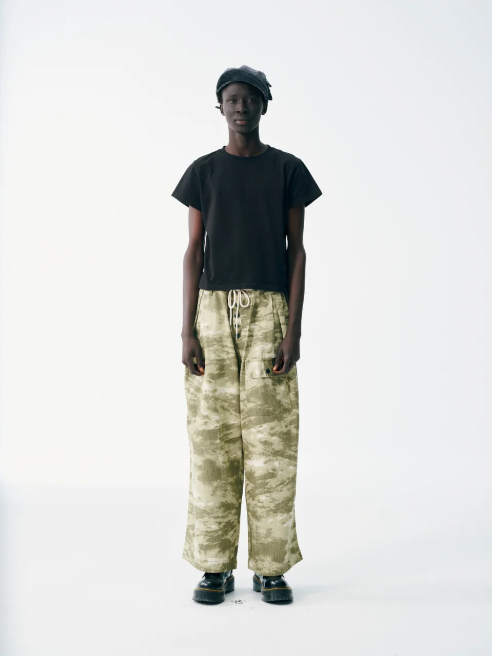 Pleated Wide Leg Pants - Camo - Image 8