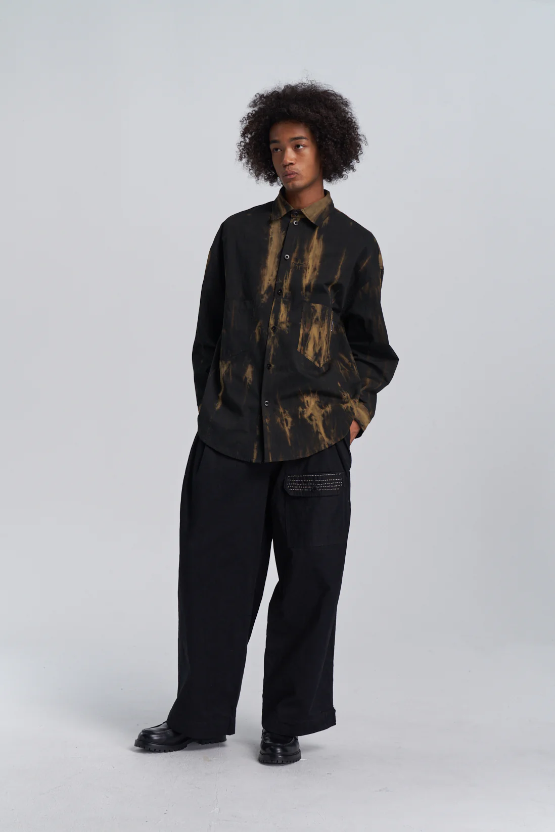 Wring Dye Button Up - Black - Image 11