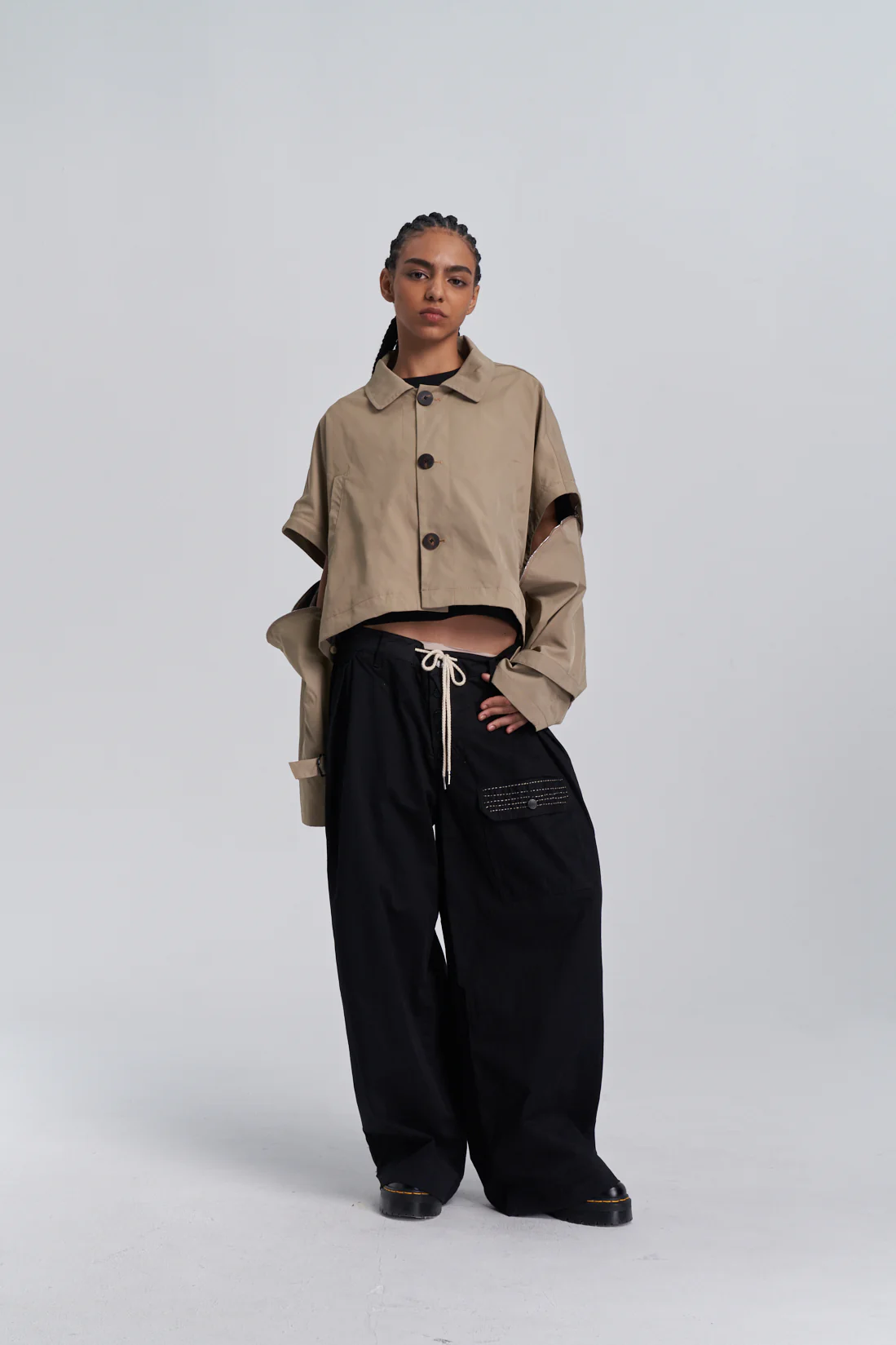 Convertible Trench Coat - Sand - Image 11