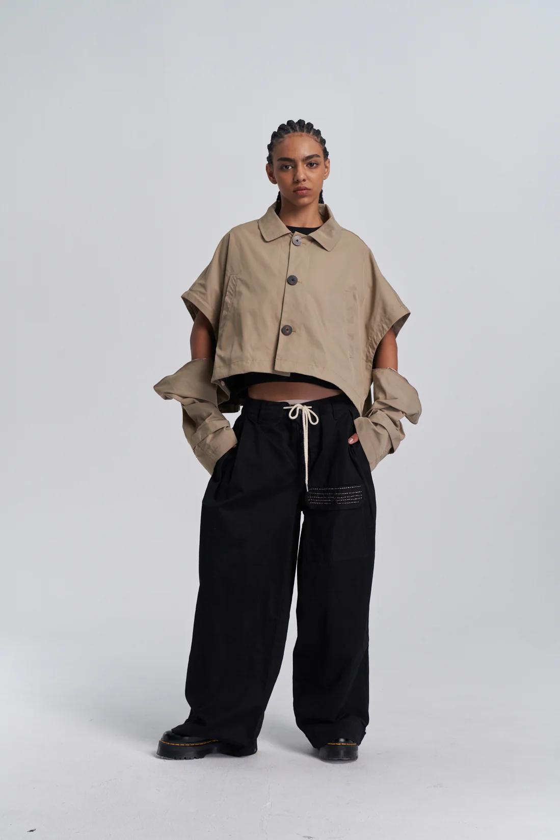 Convertible Trench Coat - Sand - Image 13
