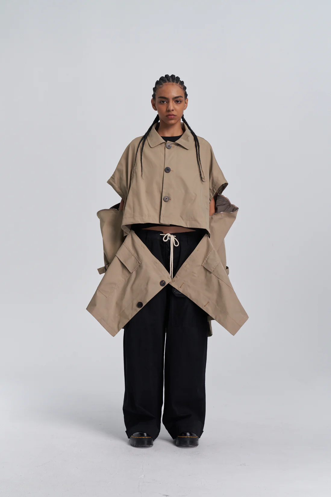 Convertible Trench Coat - Sand - Image 3