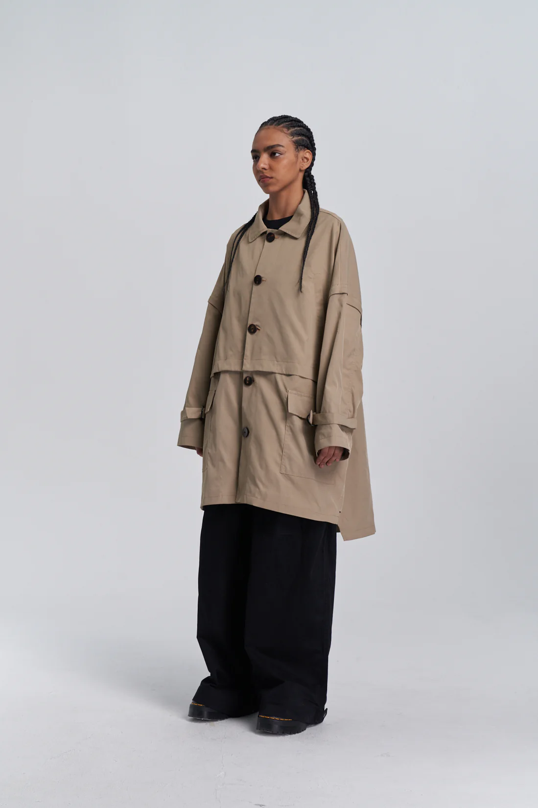 Convertible Trench Coat - Sand - Image 9