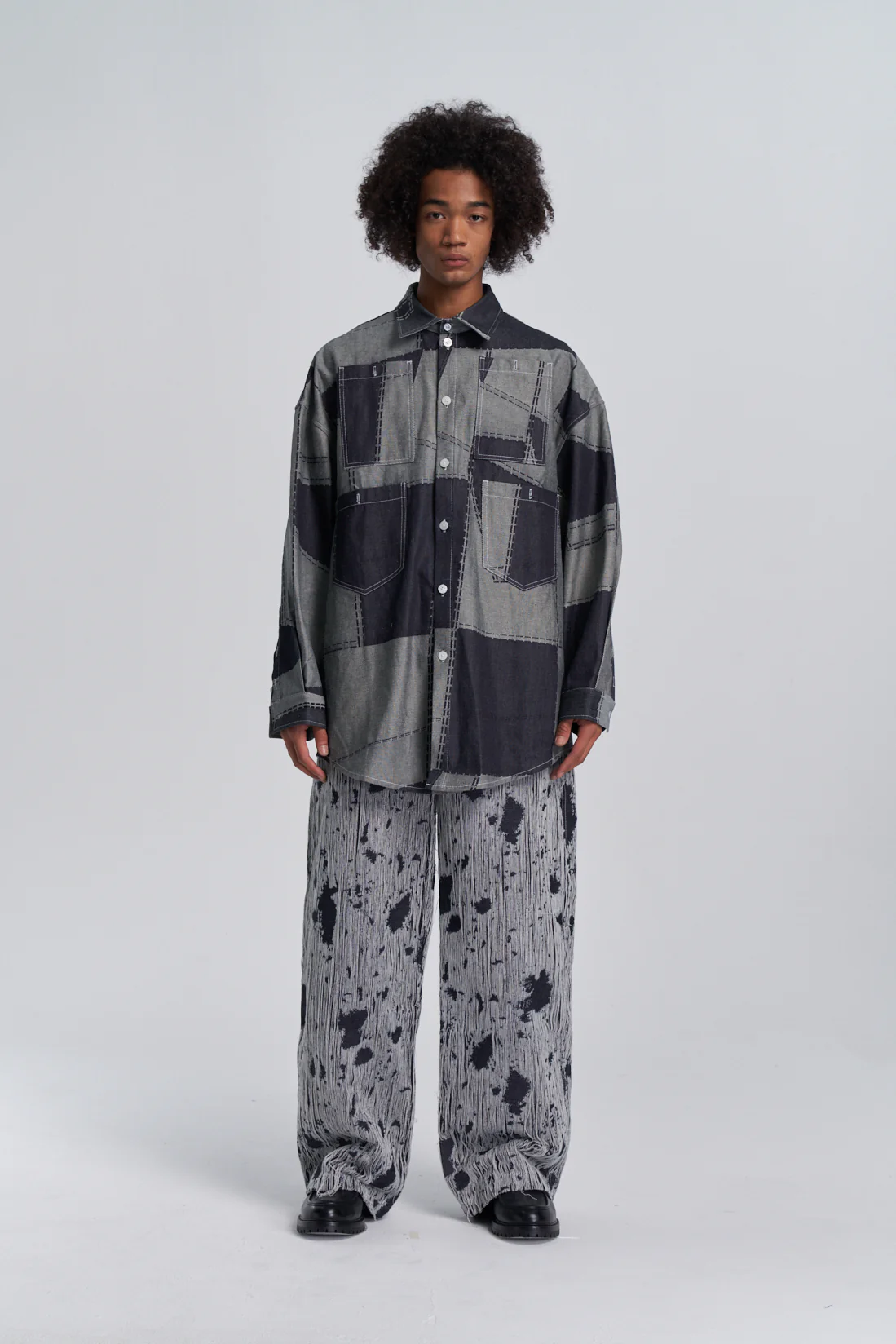 Denim Patchwork Overshirt - Image 3