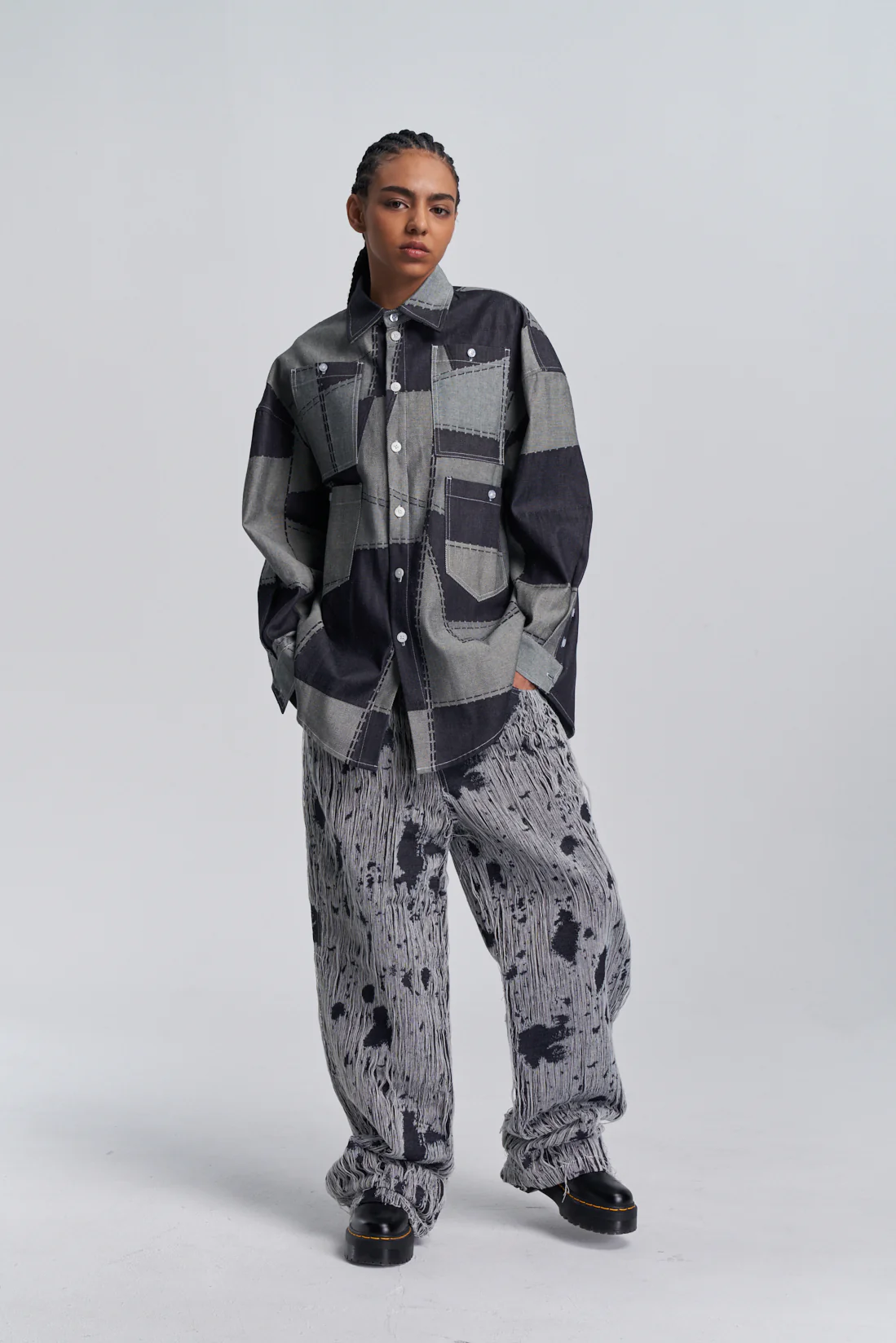 Denim Patchwork Overshirt - Image 4