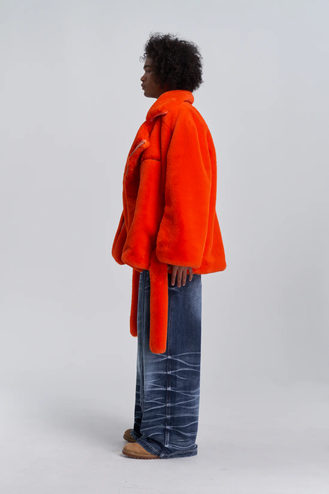 Faux Fur Trapper Jacket - Orange - Image 11
