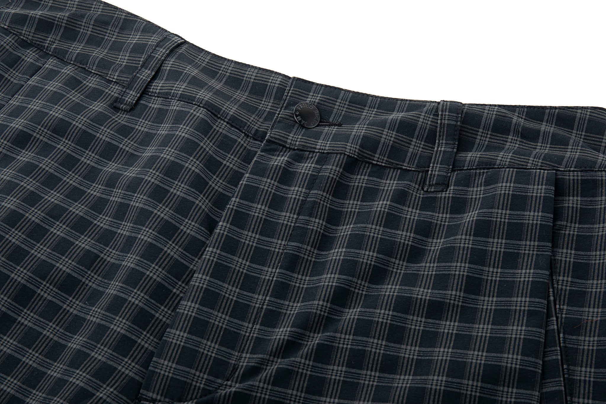 Check Pattern Cargo Shorts – Black Grid, Relaxed Fit, Pleated - Image 14