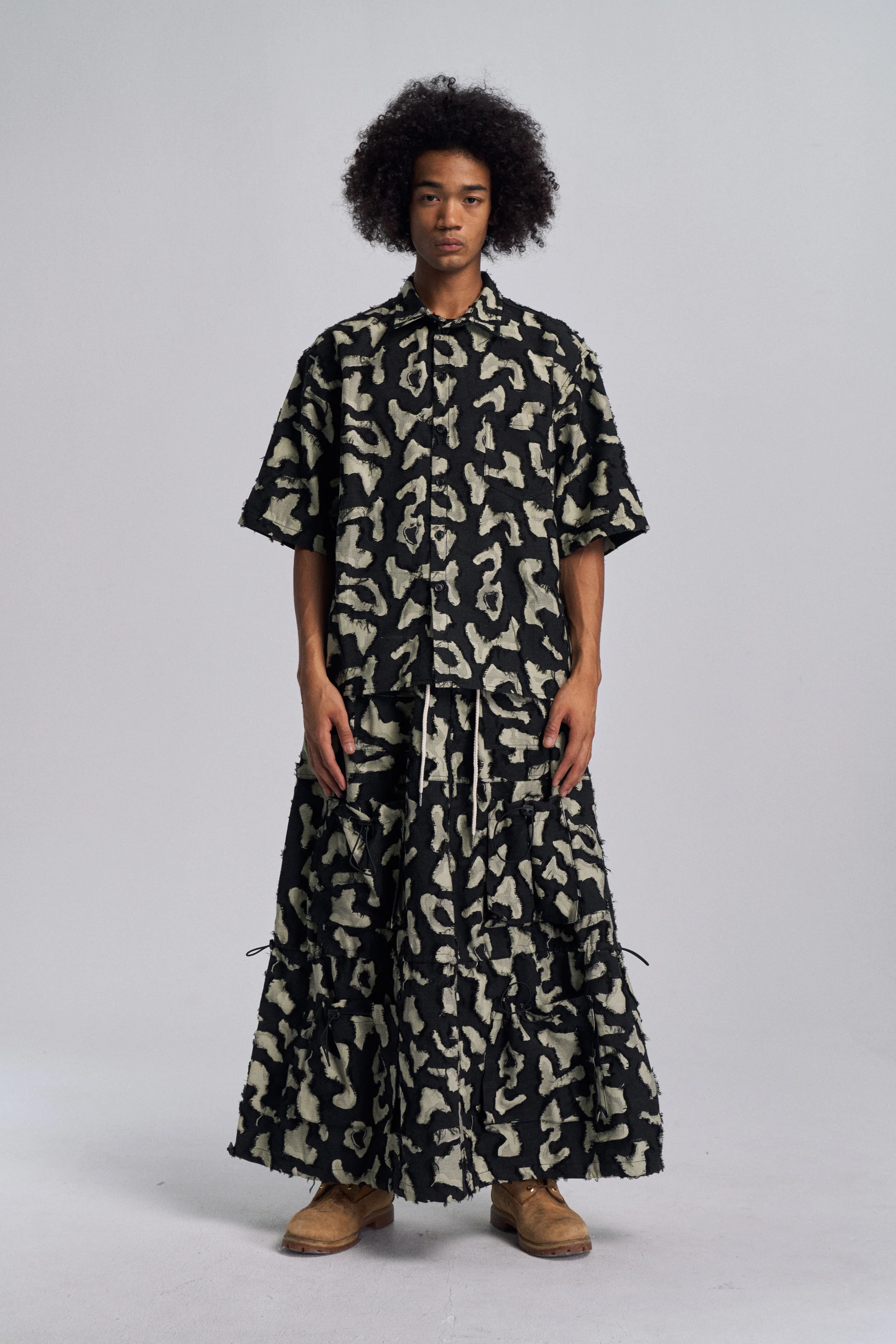 Raised Floral Cargo Skirt - Image 4