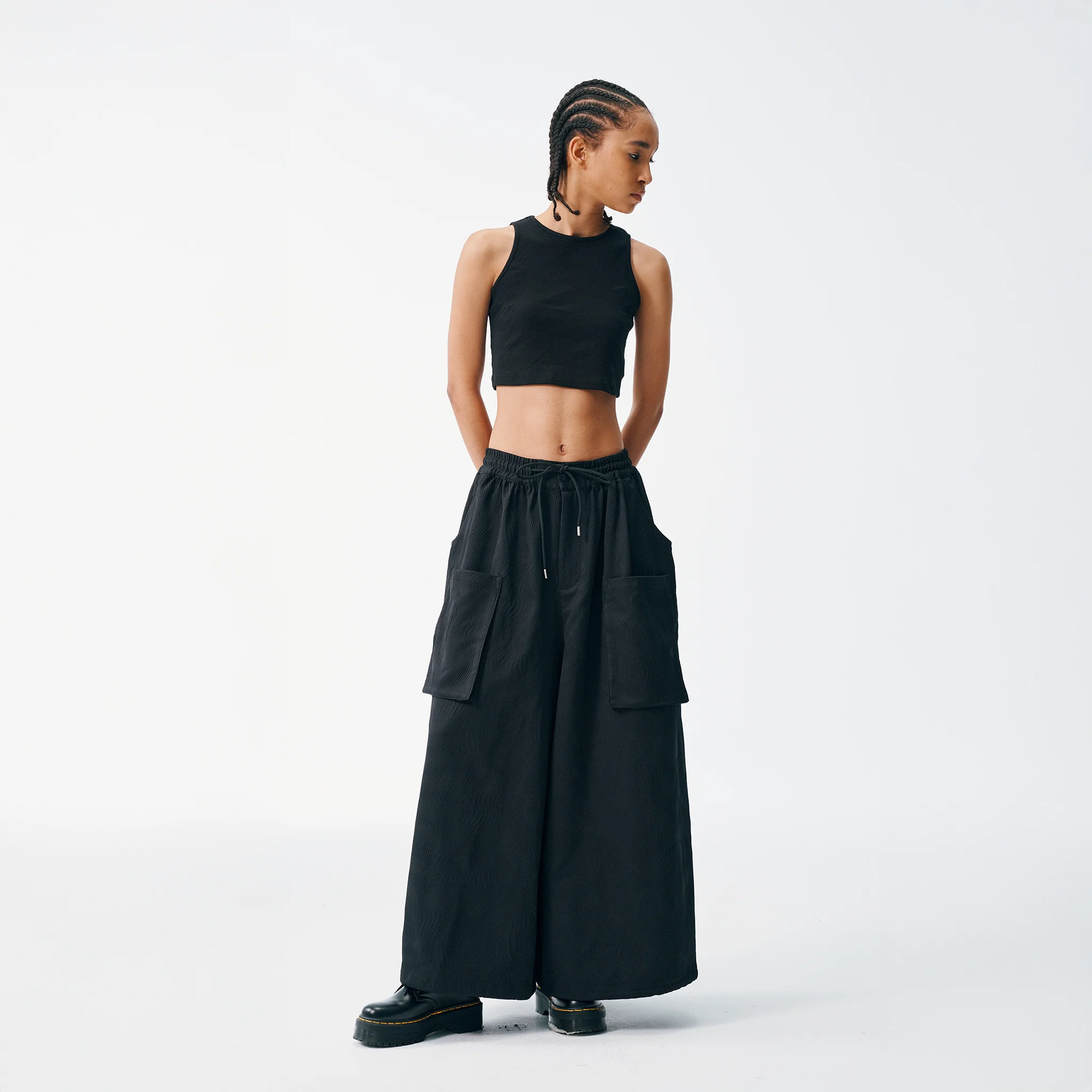 Wide Leg Yemi Pants - Topographical Black - Image 3
